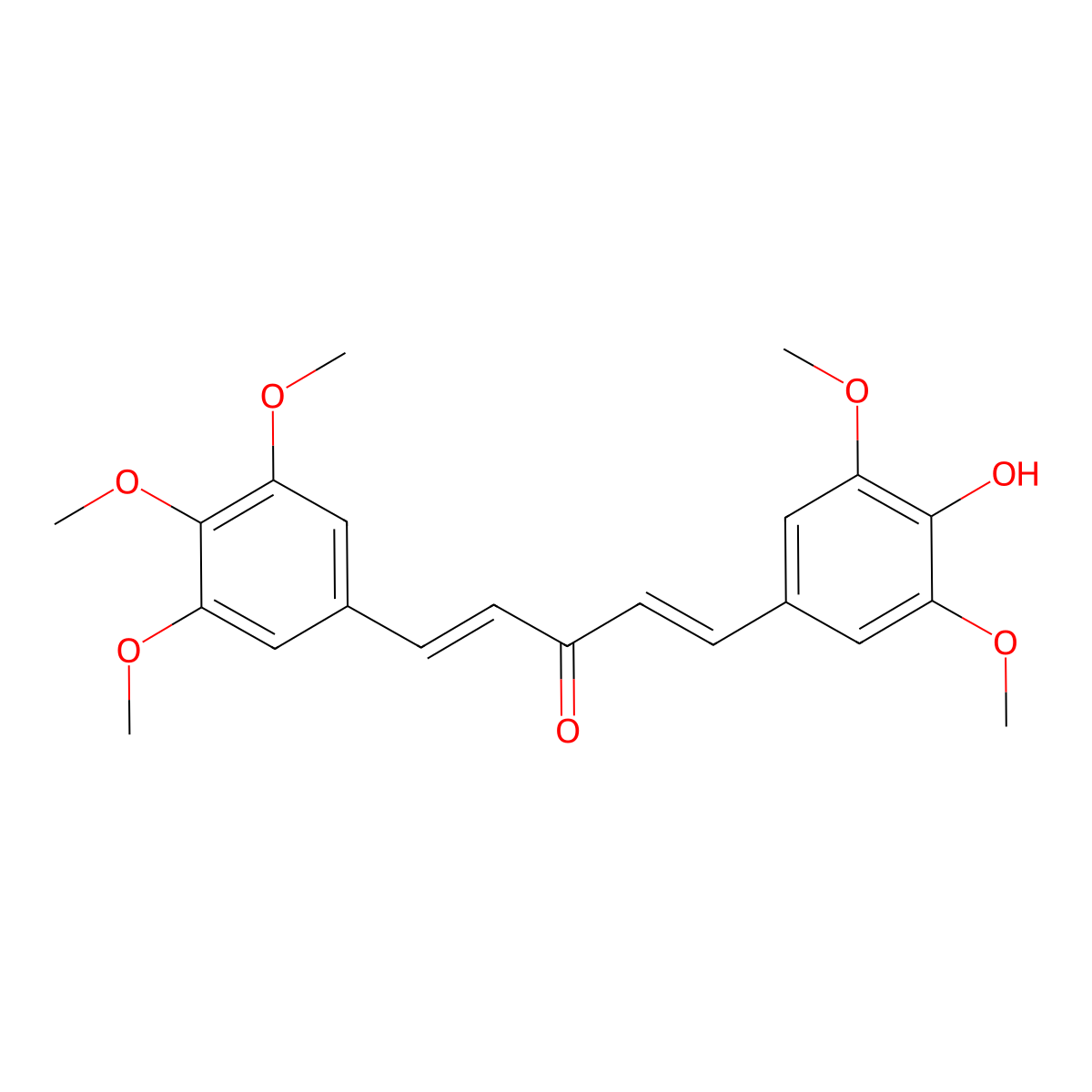 (1E,4E)-1-(4-Hydroxy-3,5-dimethoxyphenyl)-5-(3,4,5-trimethoxyphenyl)-1,4-pentadiene-3-one molecular structure, CAS 1217503-60-0