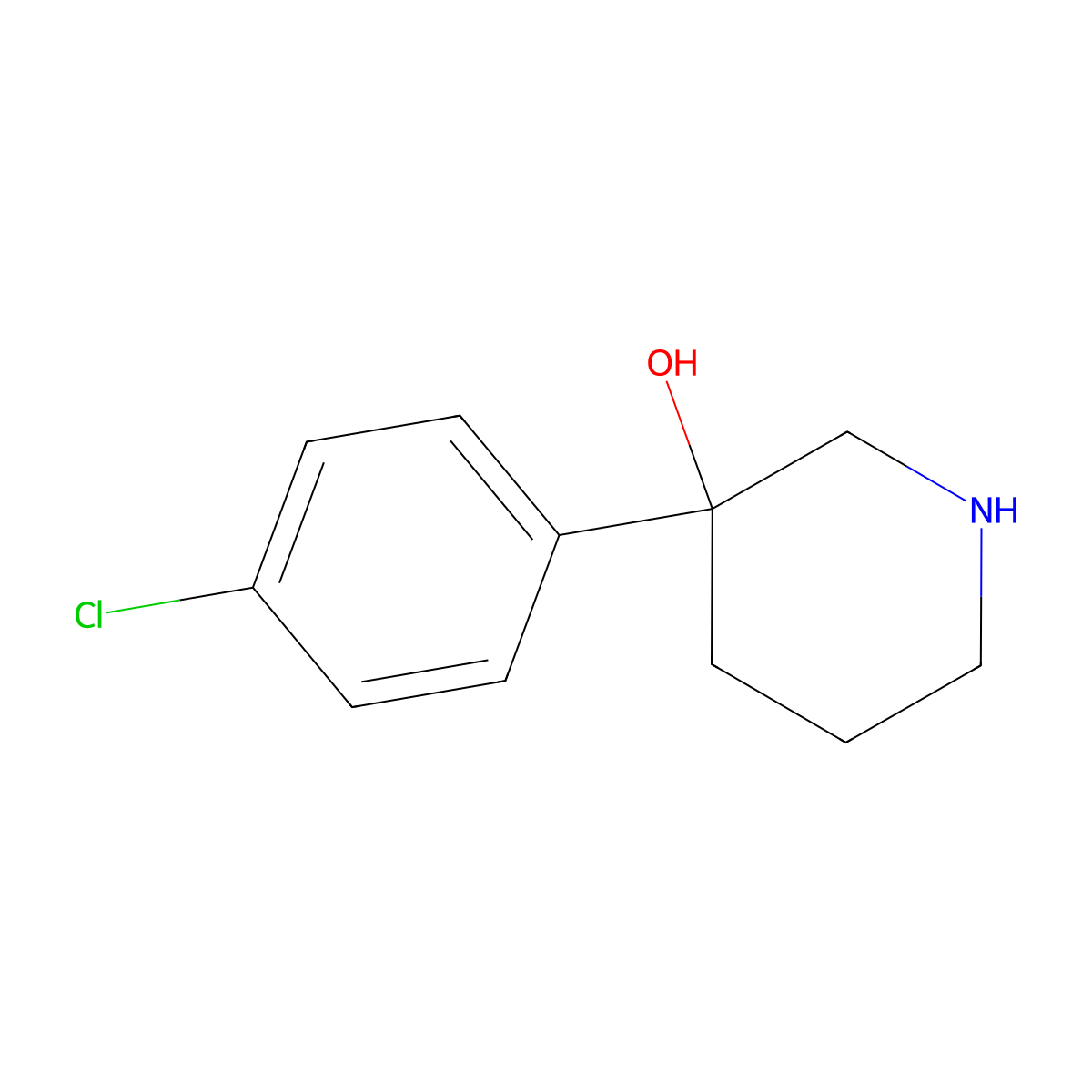 3-(4-Chlorophenyl)piperidin-3-ol molecular structure, CAS 121751-79-9