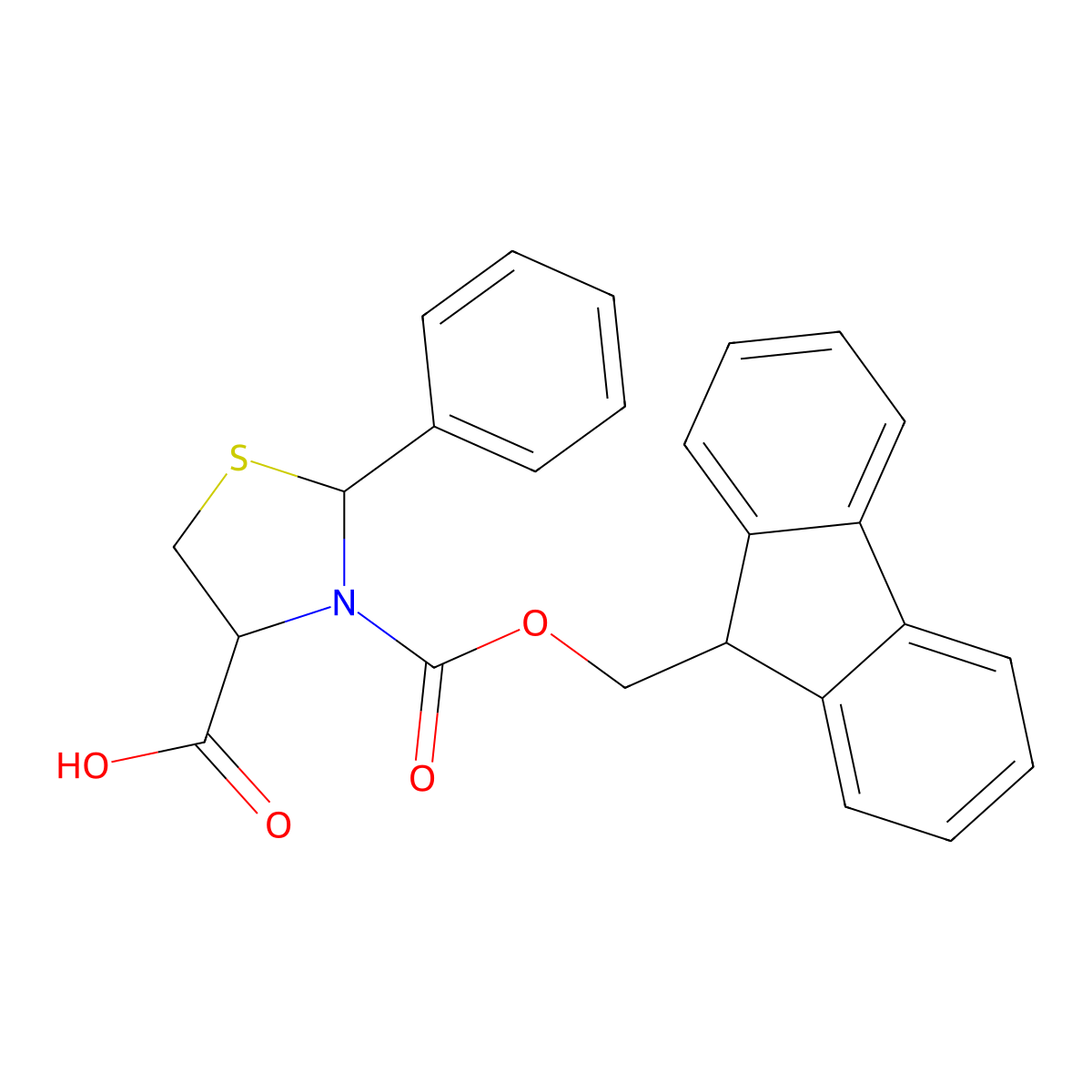 Fmoc-(4S,2RS)-2-phenylthiazolidine-4-carboxylicacid molecular structure, CAS 1217510-53-6