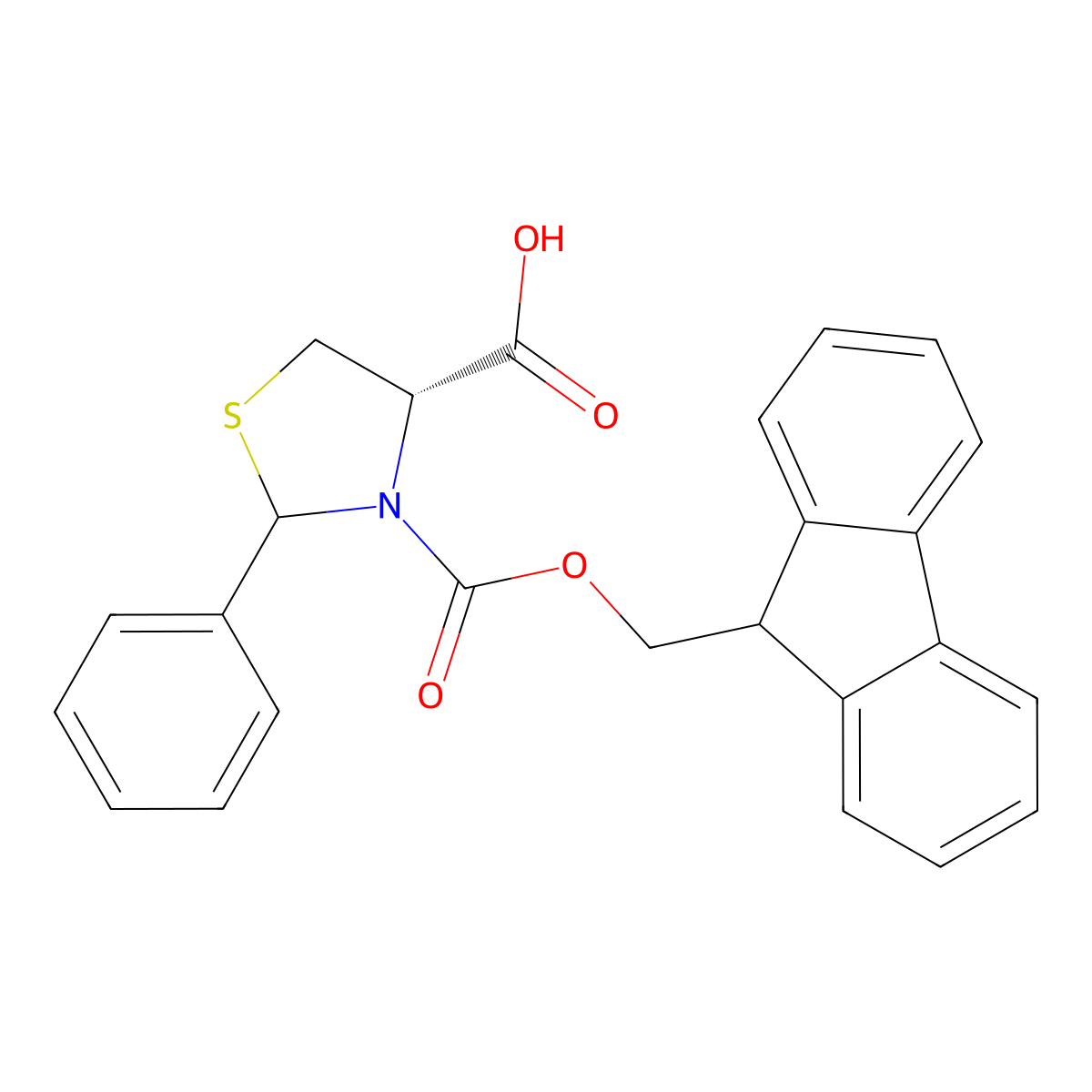 Fmoc-(4S,2RS)-2-phenylthiazolidine-4-carboxylicacid molecular structure, CAS 1217510-53-6