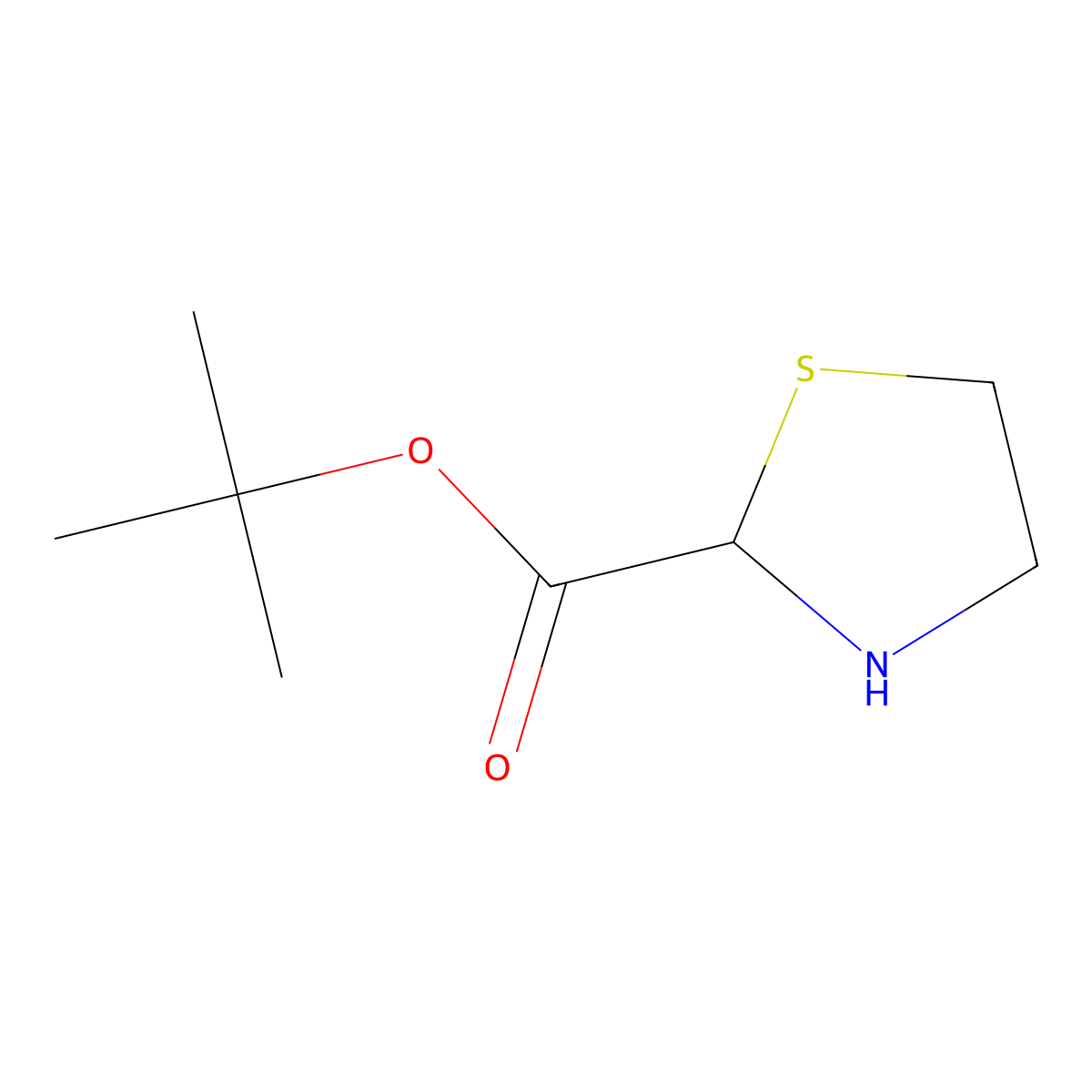 Tert-butyl 1,3-thiazolidine-2-carboxylate molecular structure, CAS 1217514-47-0