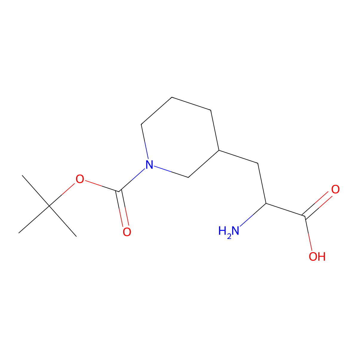 (2S)-2-Amino-3-(1-(tert-butoxycarbonyl)piperidin-3-yl)propanoic acid molecular structure, CAS 1217514-76-5