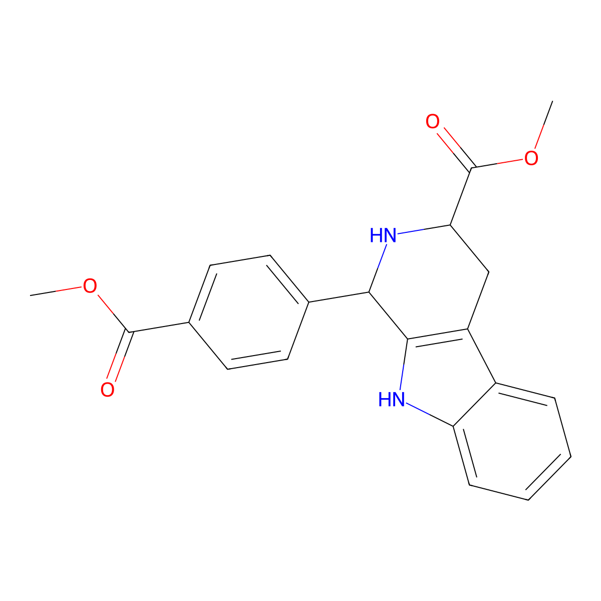 methyl (3S)-1-[4-(methoxycarbonyl)phenyl]-2,3,4,9-tetrahydro-1H-beta-carboline-3-carboxylate molecular structure, CAS 1217528-20-5