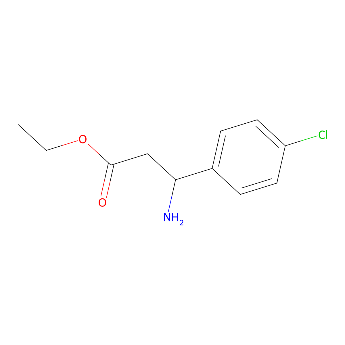 ethyl (3R)-3-amino-3-(4-chlorophenyl)propanoate molecular structure, CAS 1217530-42-1
