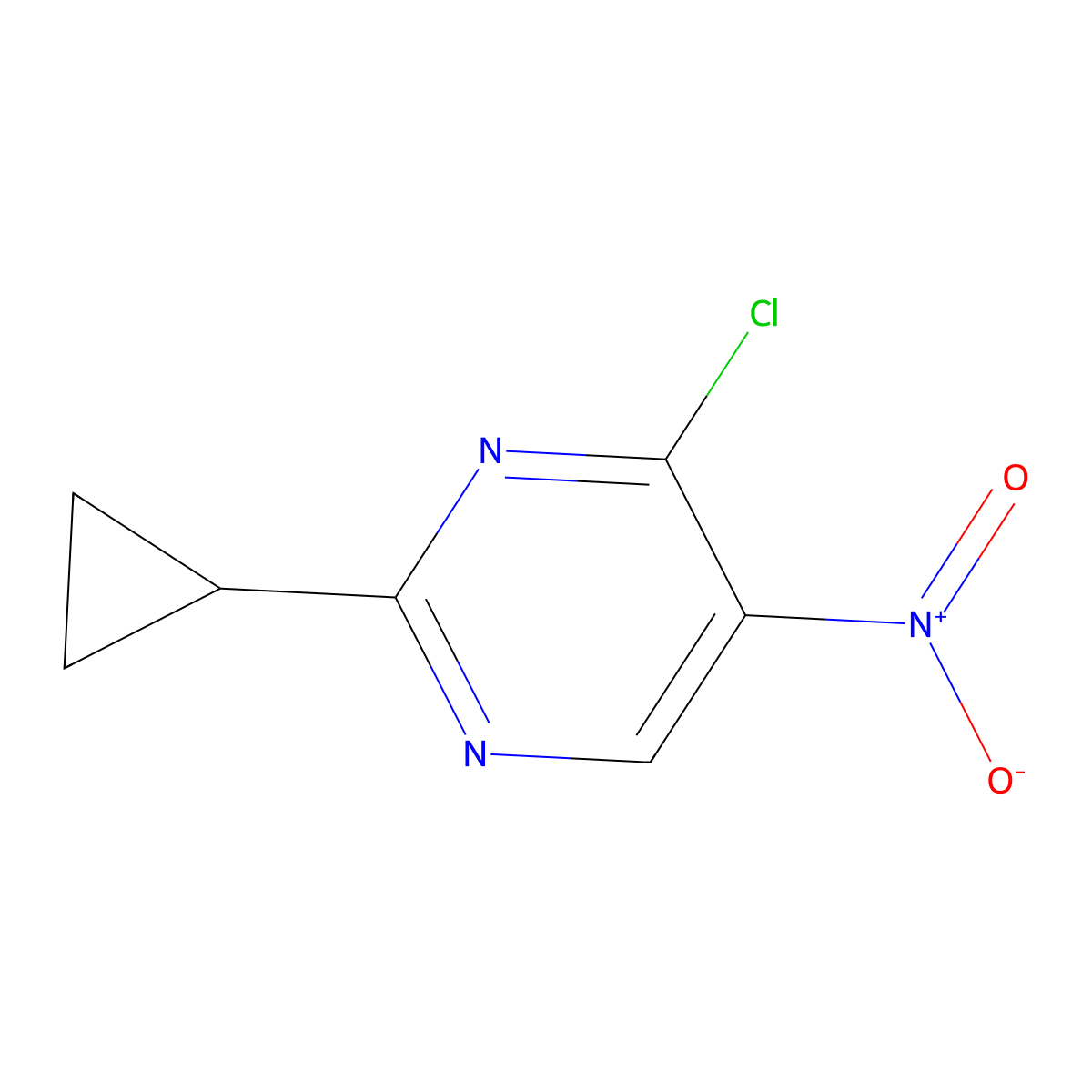 4-Chloro-2-cyclopropyl-5-nitropyrimidine molecular structure, CAS 1217530-93-2