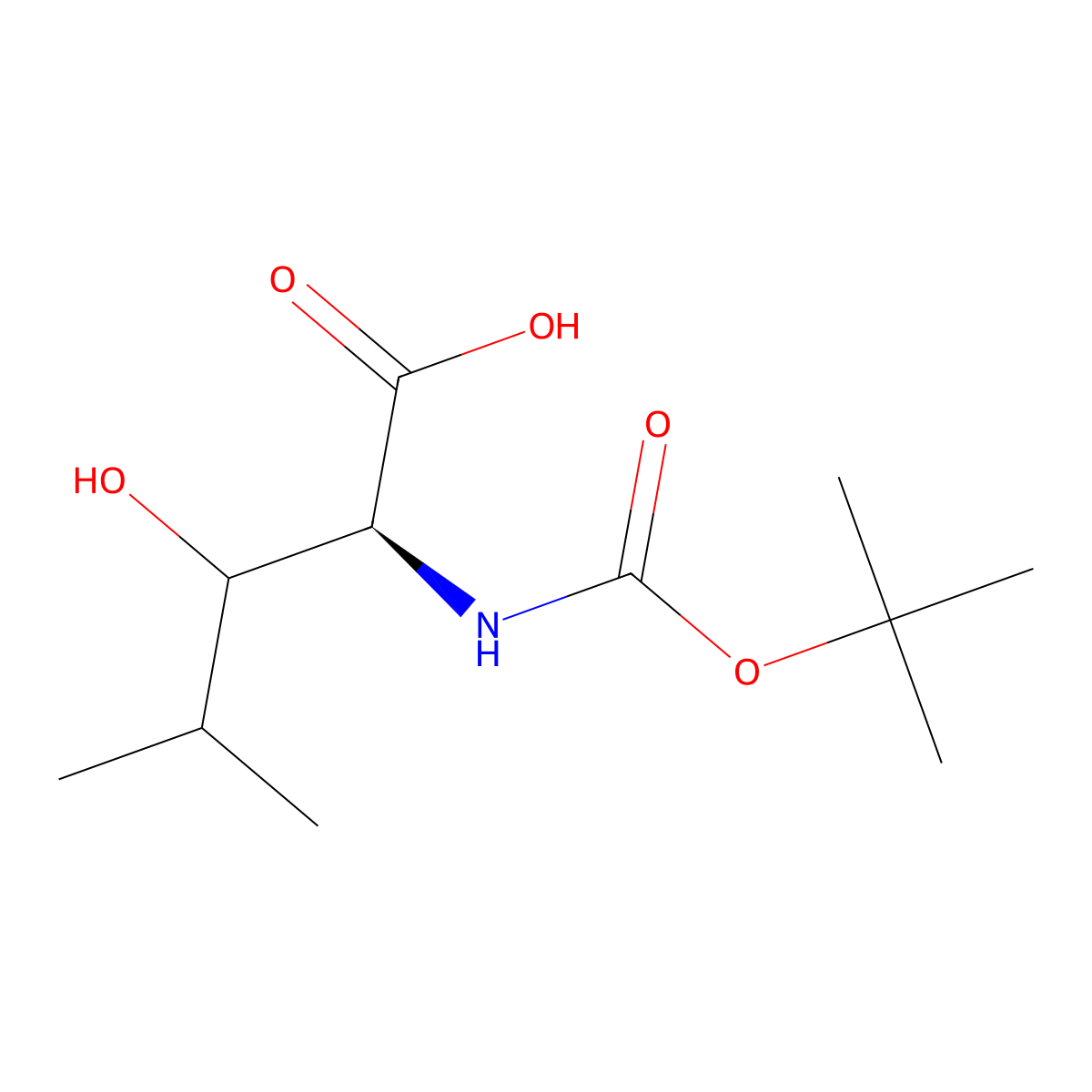 Boc-(2S,3RS)-2-amino-3-hydroxy-4-methylpentanoic acid molecular structure, CAS 1217531-78-6