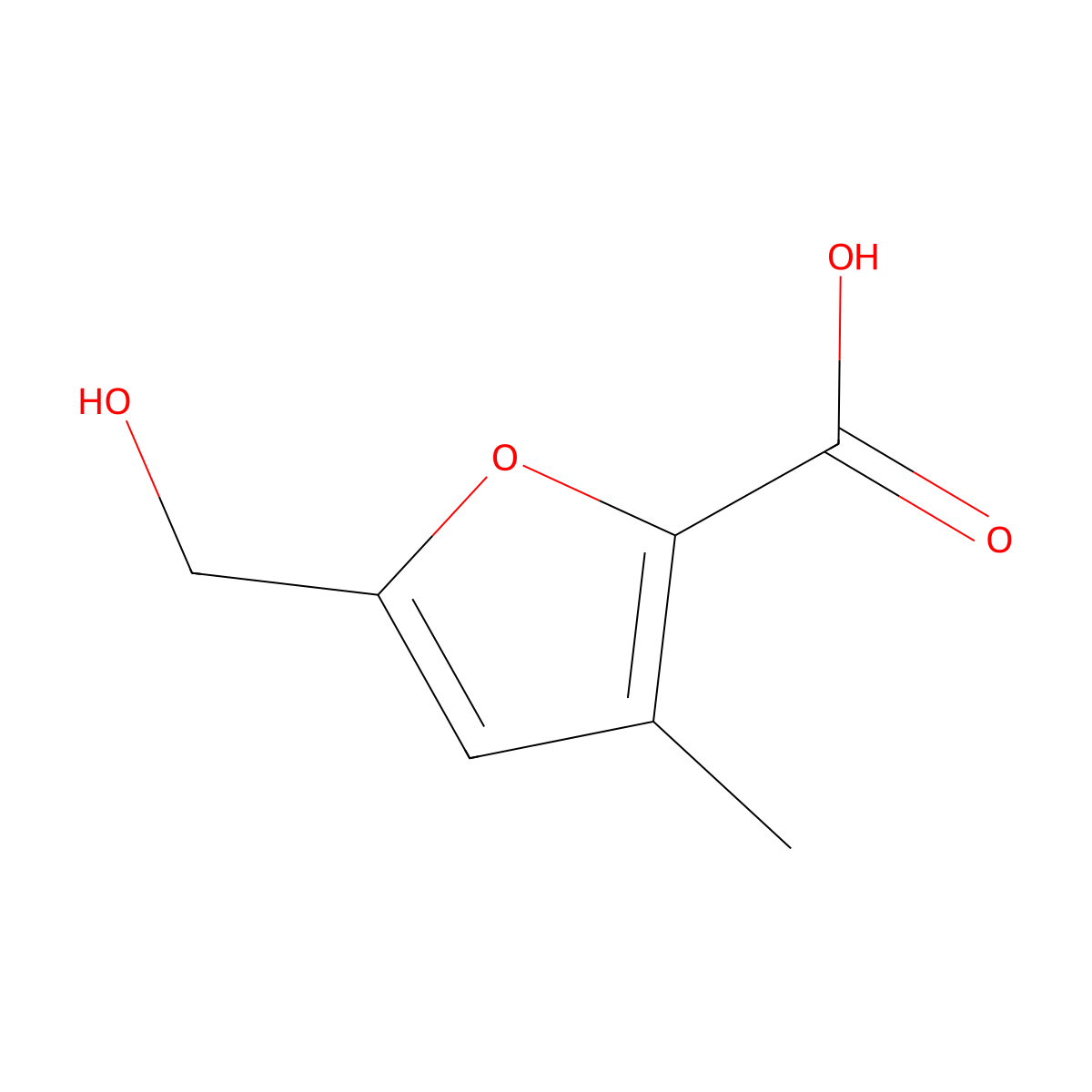 5-(Hydroxymethyl)-3-methylfuran-2-carboxylic acid molecular structure, CAS 121756-65-8