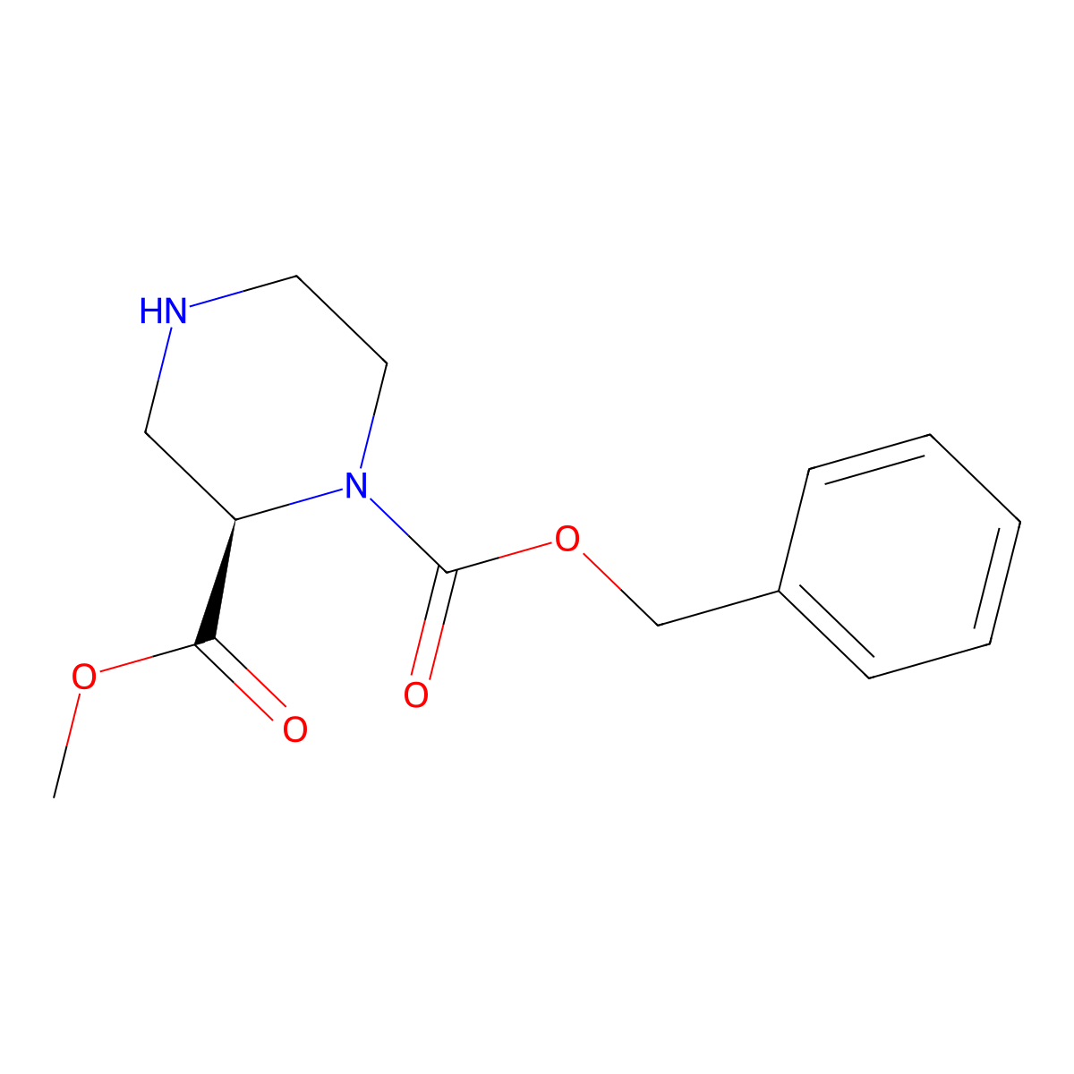 (r)-1-Benzyl 2-methyl piperazine-1,2-dicarboxylate molecular structure, CAS 1217598-28-1