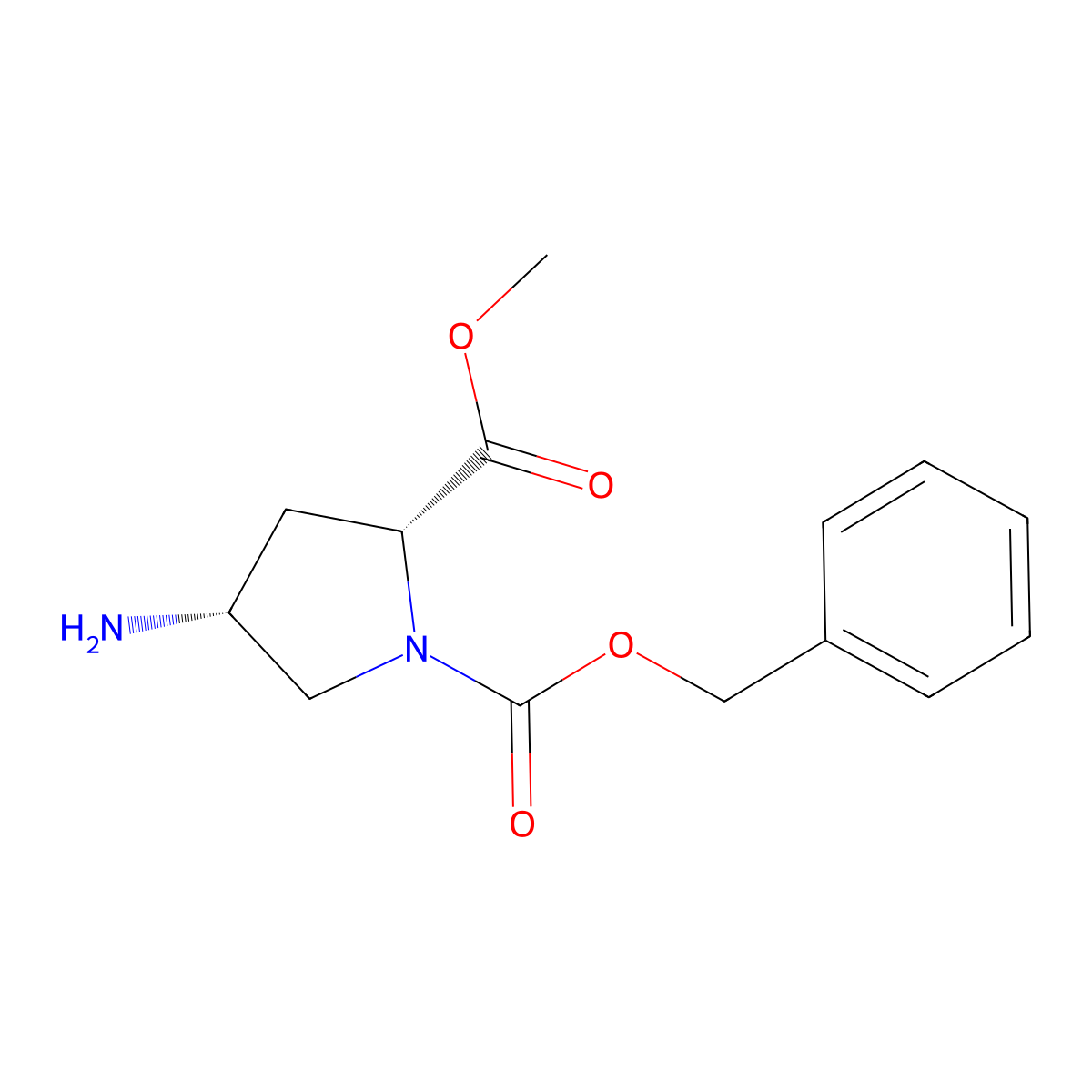 1-Benzyl 2-methyl (2R,4R)-4-aminopyrrolidine-1,2-dicarboxylate molecular structure, CAS 1217598-31-6