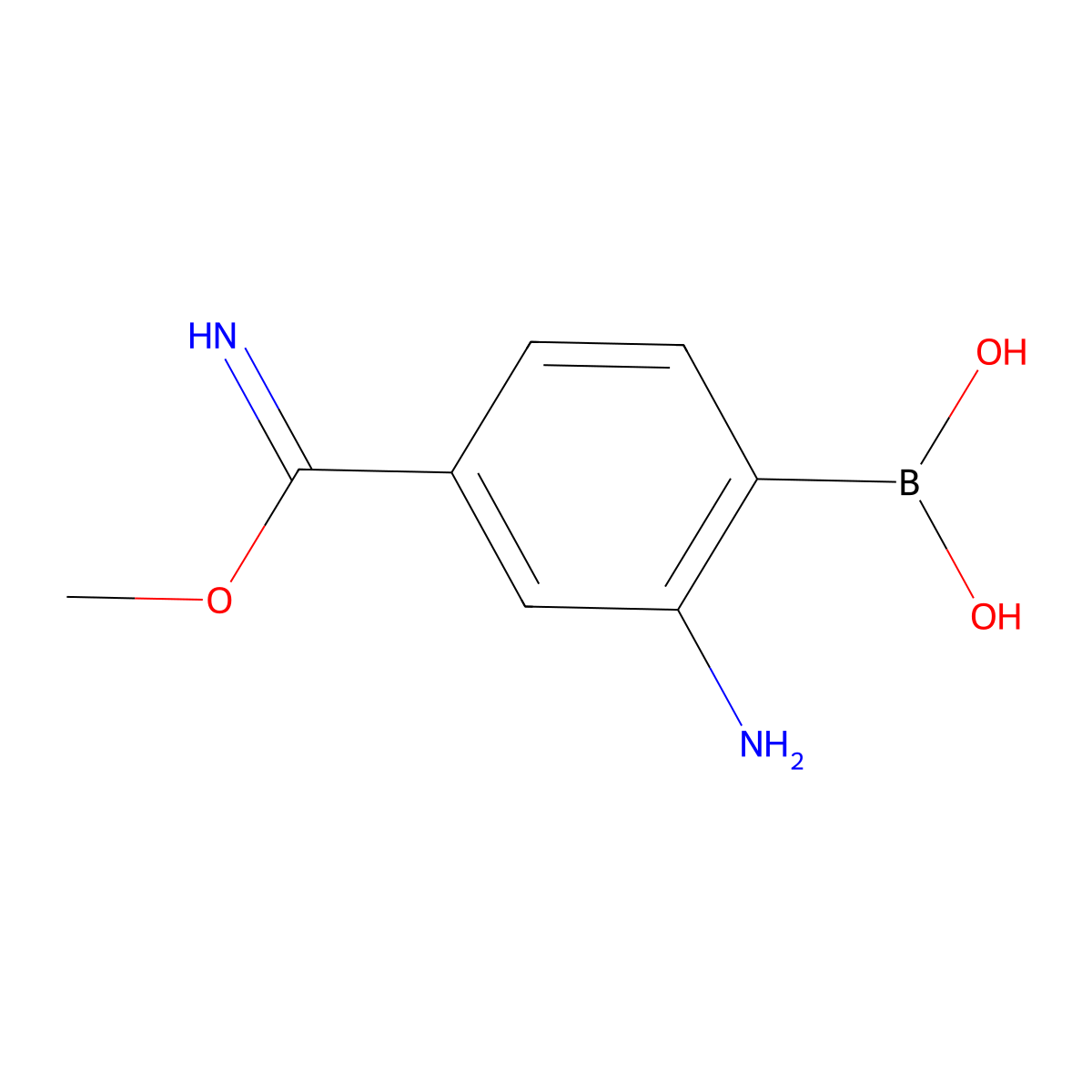 [2-Amino-4-(methoxycarbonimidoyl)phenyl]boronic acid molecular structure, CAS 1217599-60-4