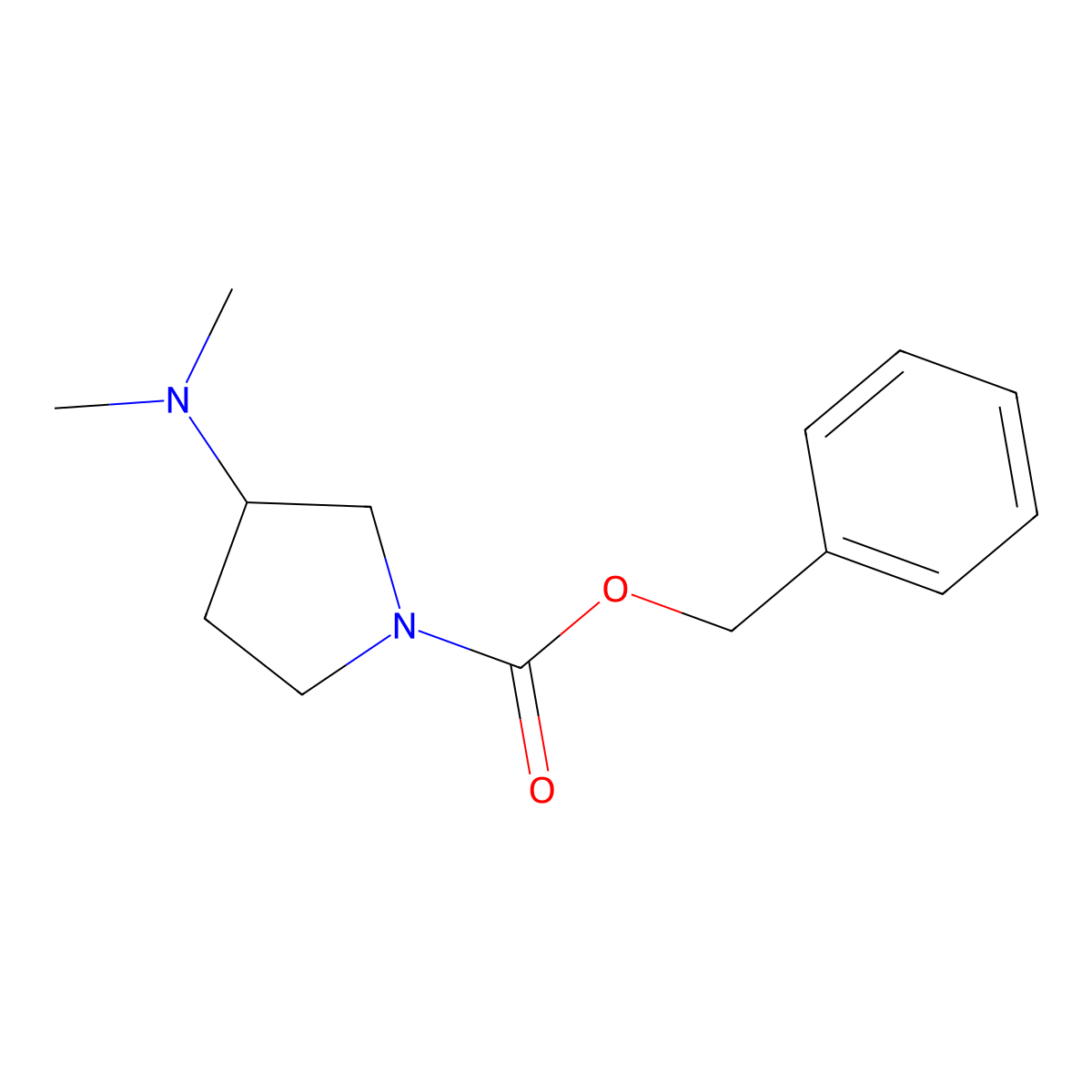 (S)-Benzyl 3-(dimethylamino)pyrrolidine-1-carboxylate molecular structure, CAS 1217602-15-7