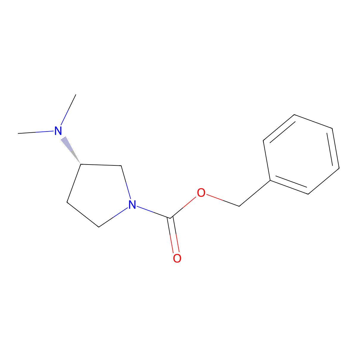 (S)-Benzyl 3-(dimethylamino)pyrrolidine-1-carboxylate molecular structure, CAS 1217602-15-7