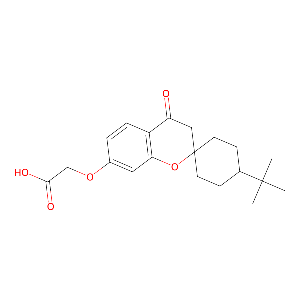 [(4'-Tert-butyl-4-oxo-3,4-dihydrospiro[chromene-2,1'-cyclohexan]-7-yl)oxy]acetic acid molecular structure, CAS 1217602-92-0