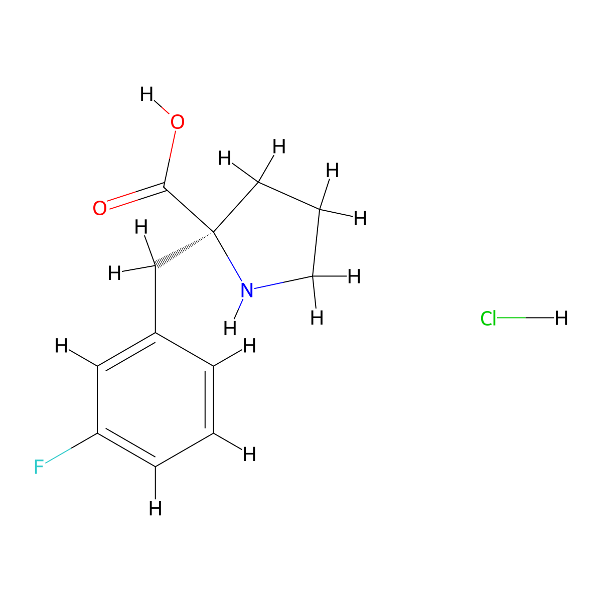 (S)-2-(3-Fluorobenzyl)pyrrolidine-2-carboxylic acid hydrochloride molecular structure, CAS 1217605-68-9