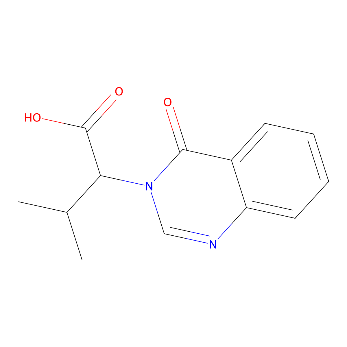 (2S)-3-methyl-2-(4-oxo-3,4-dihydroquinazolin-3-yl)butanoic acid molecular structure, CAS 1217605-93-0