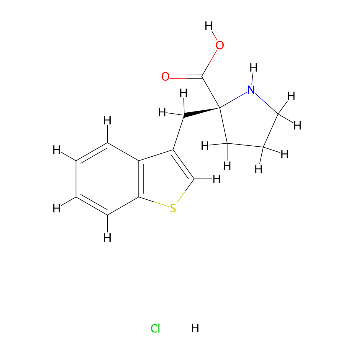 (S)-alpha-(3-benzothiophenylmethyl)-proline-HCl molecular structure, CAS 1217606-87-5