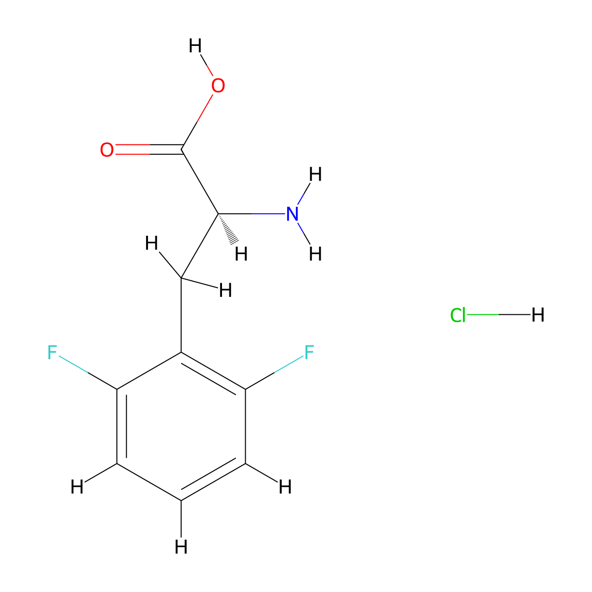 (s)-2-Amino-3-(2,6-difluorophenyl)propanoic acid hydrochloride molecular structure, CAS 1217607-63-0