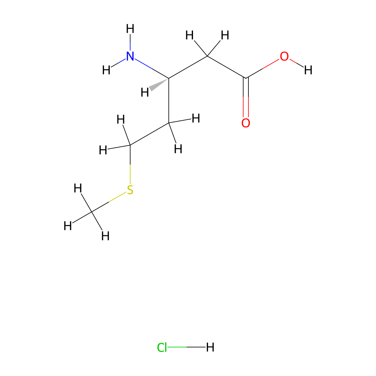 (S)-3-amino-5-(methylthio)pentanoic acid hydrochloride molecular structure, CAS 1217608-24-6