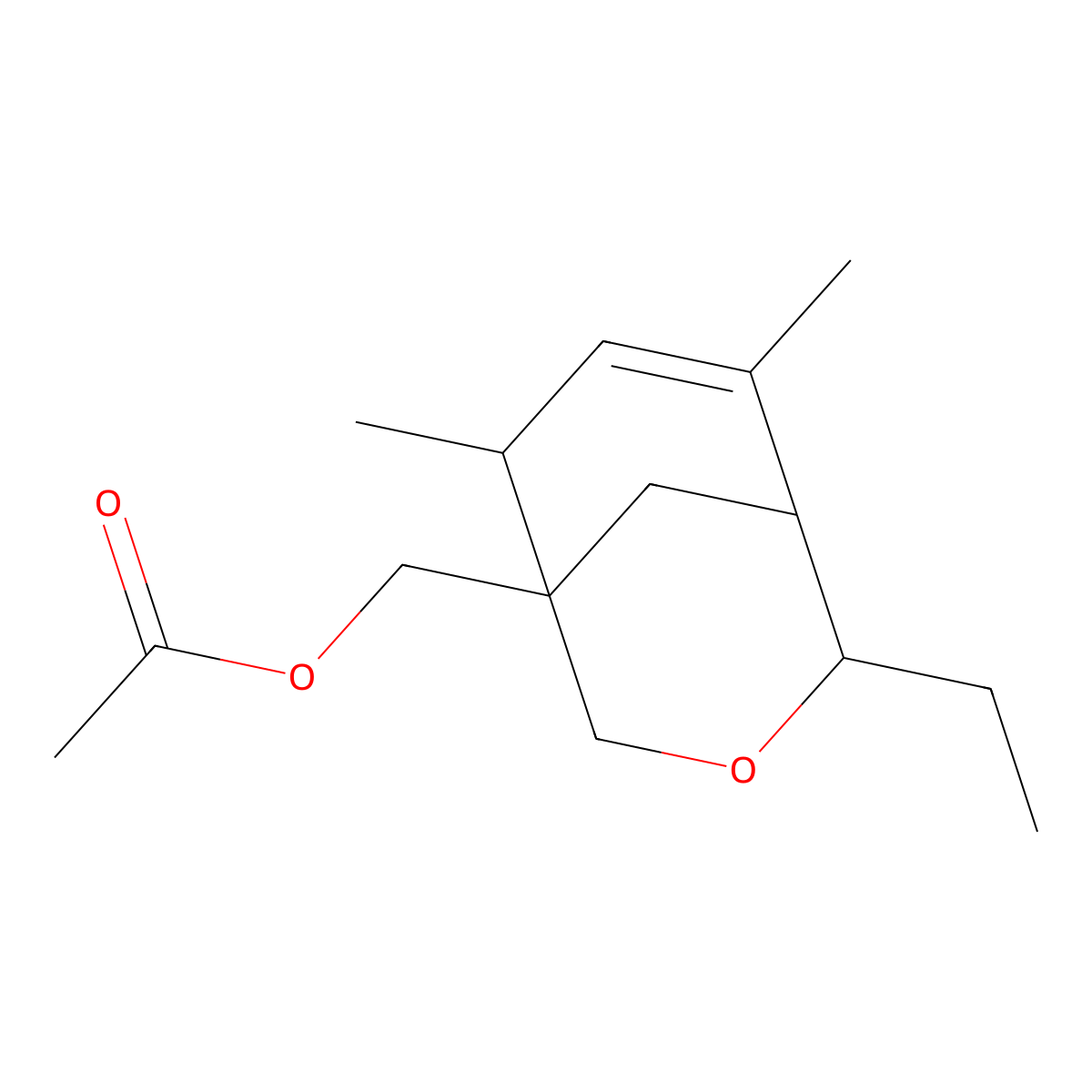 (4-Ethyl-6,8-dimethyl-3-oxabicyclo[3.3.1]non-6-en-1-yl)methyl acetate molecular structure, CAS 1217609-34-1