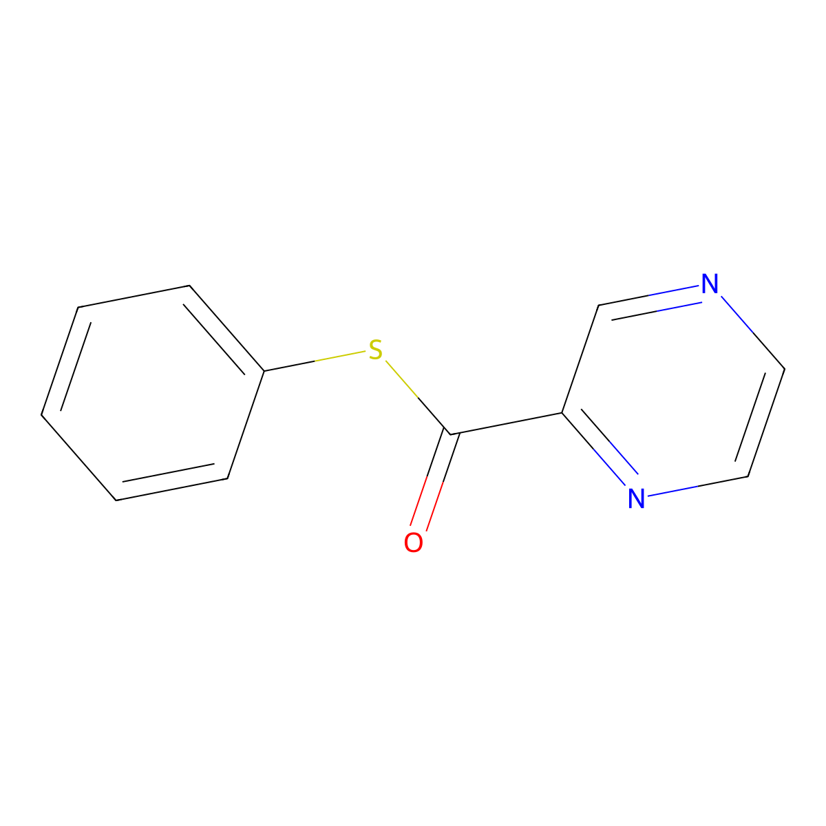S-Phenylpyrazine-2-carbothioate molecular structure, CAS 121761-15-7