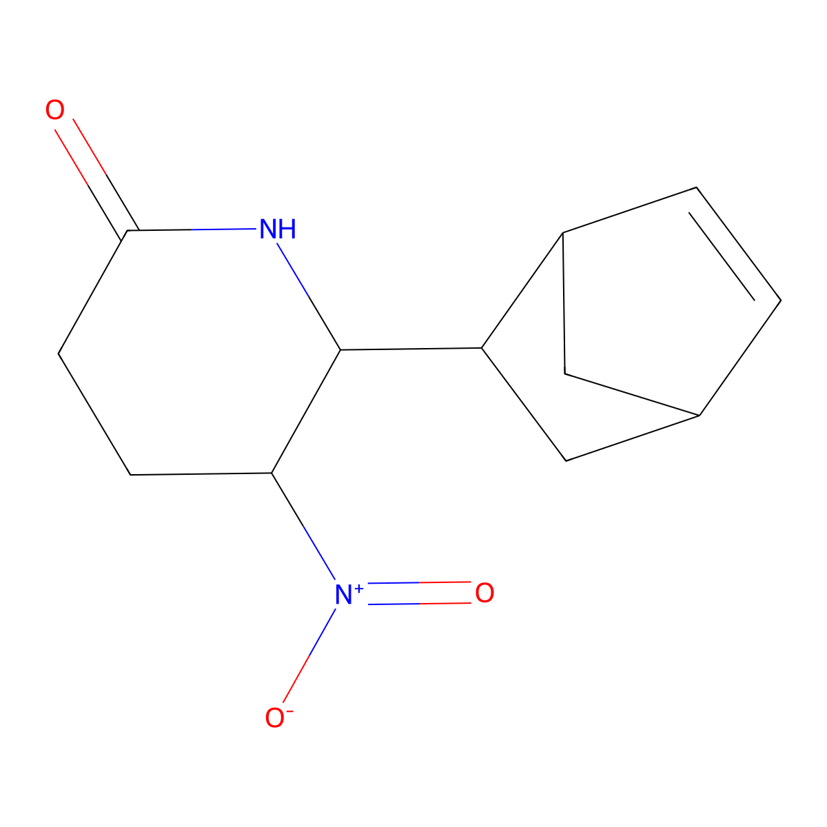 6-{Bicyclo[2.2.1]hept-5-EN-2-YL}-5-nitropiperidin-2-one molecular structure, CAS 1217610-45-1