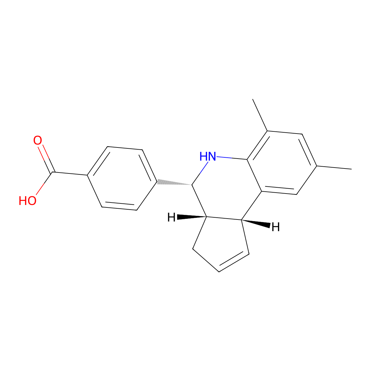 4-[(3aS,4R,9bR)-6,8-dimethyl-3a,4,5,9b-tetrahydro-3H-cyclopenta[c]quinolin-4-yl]benzoic acid molecular structure, CAS 1217614-16-8