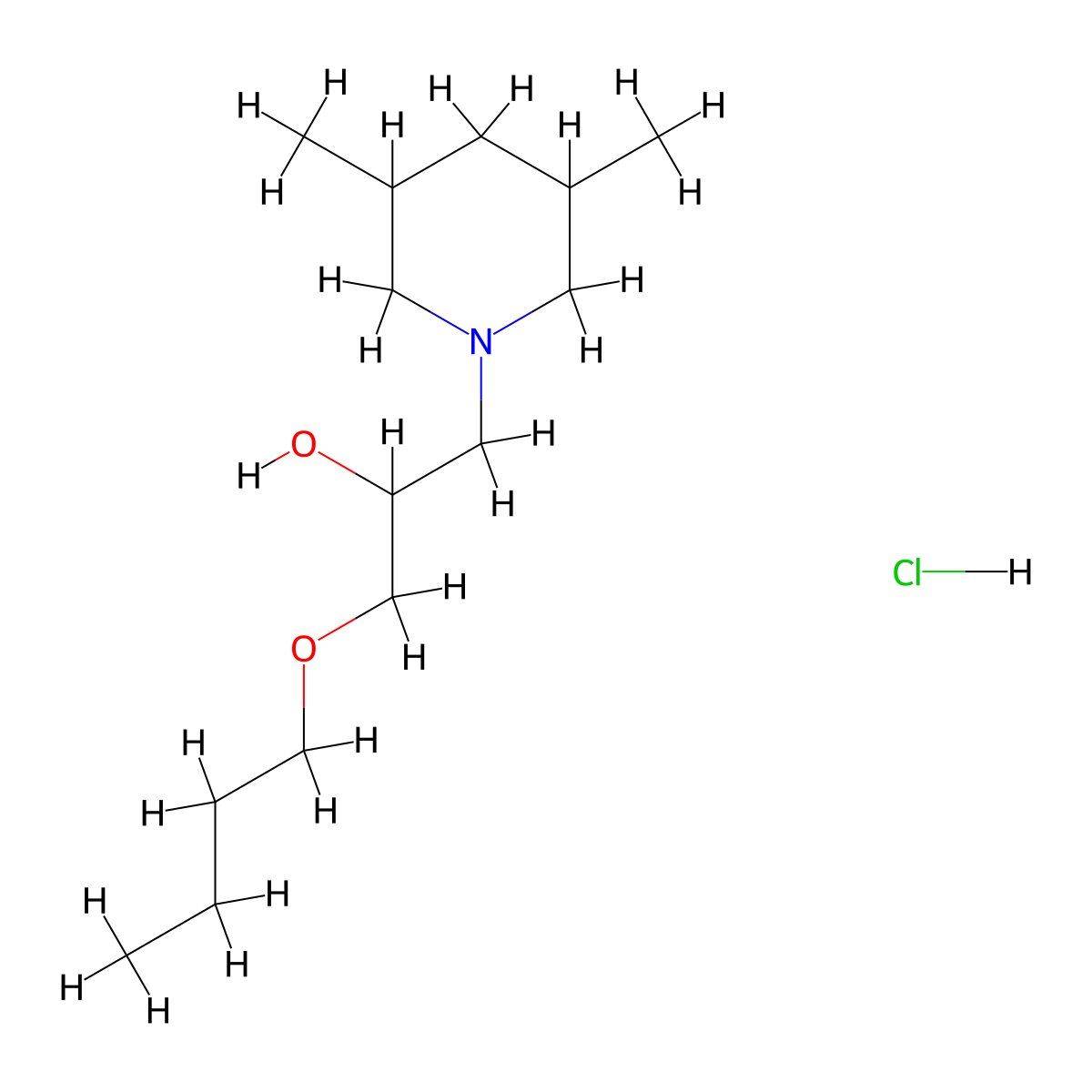 1-Butoxy-3-(3,5-dimethylpiperidin-1-yl)propan-2-ol hydrochloride molecular structure, CAS 1217617-83-8