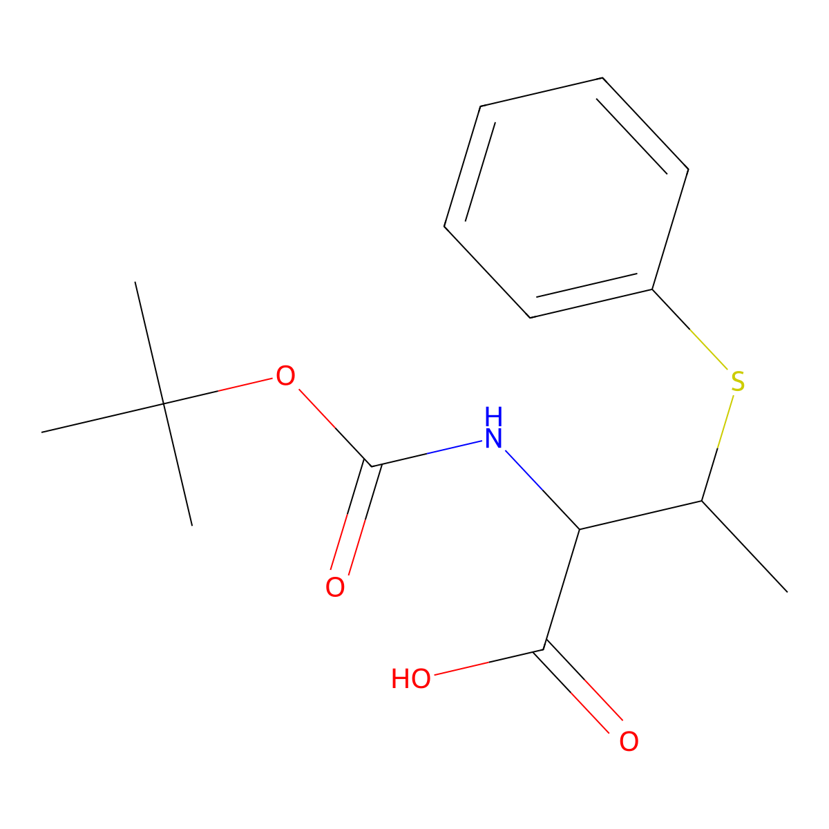 Boc-(2R,3S)-2-amino-3-(phenylthio)-butanoic acid molecular structure, CAS 1217617-93-0