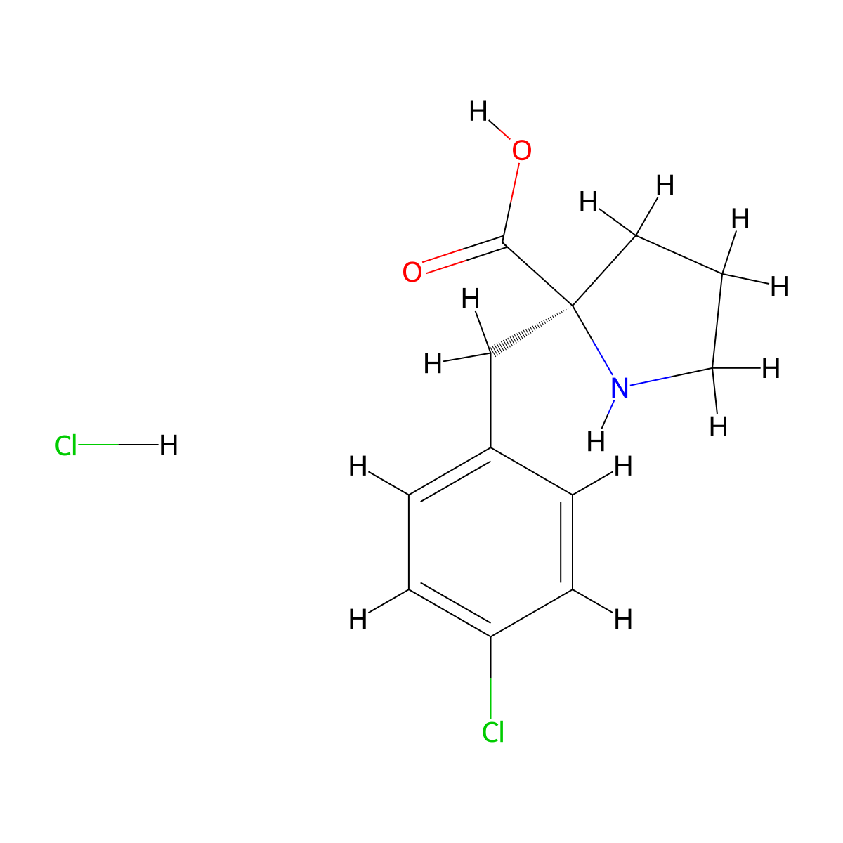 (S)-2-(4-Chlorobenzyl)pyrrolidine-2-carboxylic acid hydrochloride molecular structure, CAS 1217618-69-3
