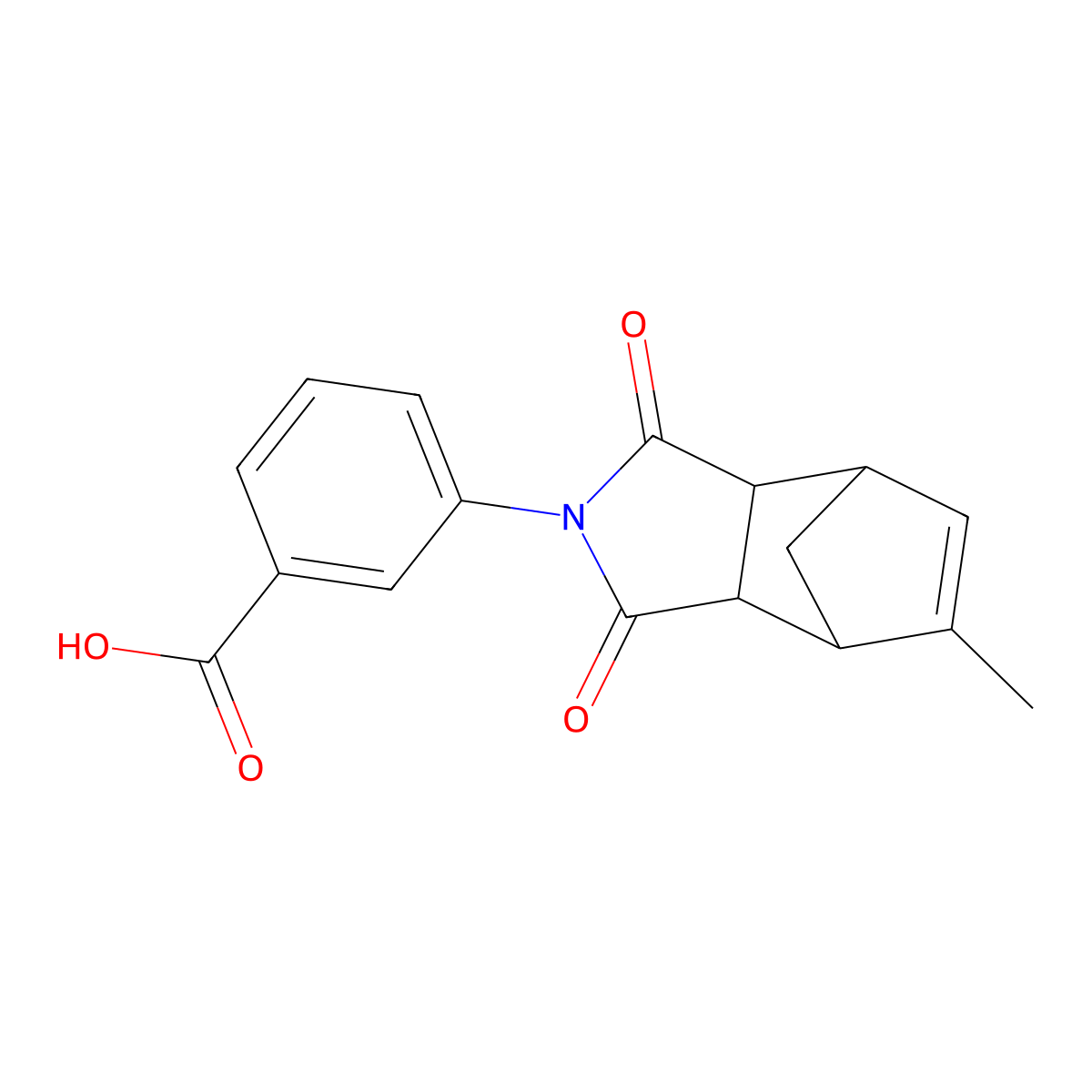 3-(5-methyl-1,3-dioxo-1,3,3a,4,7,7a-hexahydro-2H-4,7-methanoisoindol-2-yl)benzoic acid molecular structure, CAS 1217623-45-4