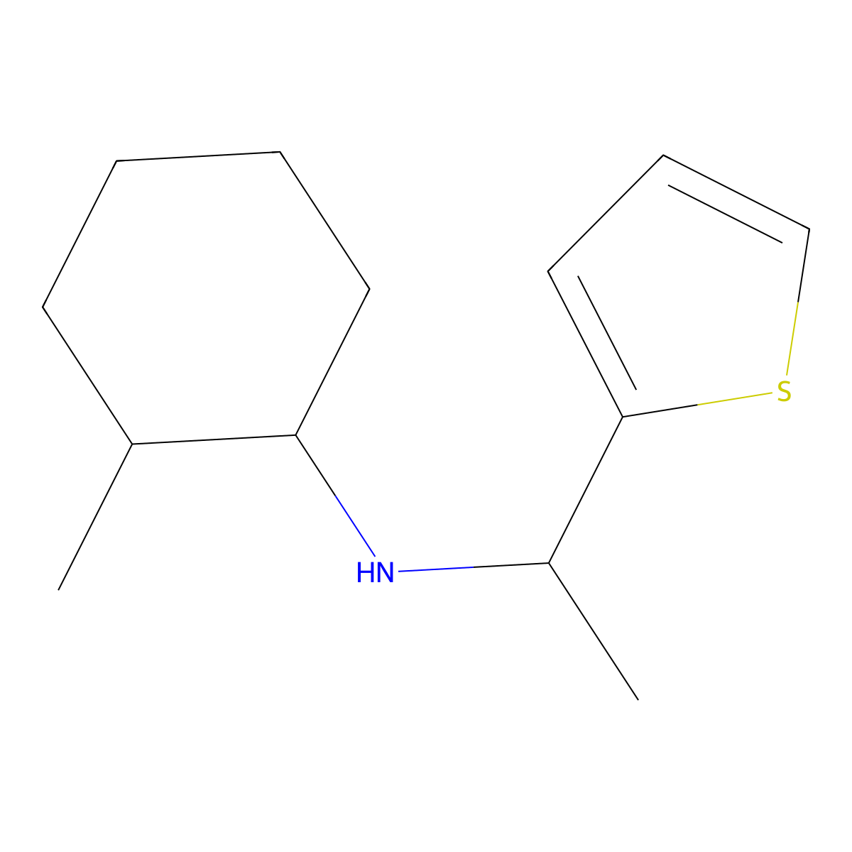 2-Methyl-N-[1-(thiophen-2-YL)ethyl]cyclohexan-1-amine molecular structure, CAS 1217623-79-4