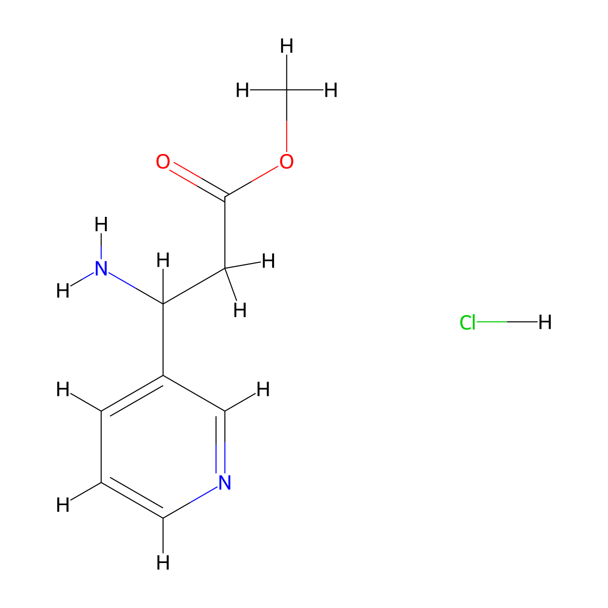 Methyl 3-amino-3-(pyridin-3-YL)propanoate hydrochloride molecular structure, CAS 1217624-51-5