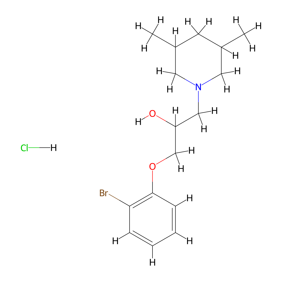 1-(2-Bromophenoxy)-3-(3,5-dimethylpiperidin-1-yl)propan-2-ol hydrochloride molecular structure, CAS 1217624-56-0