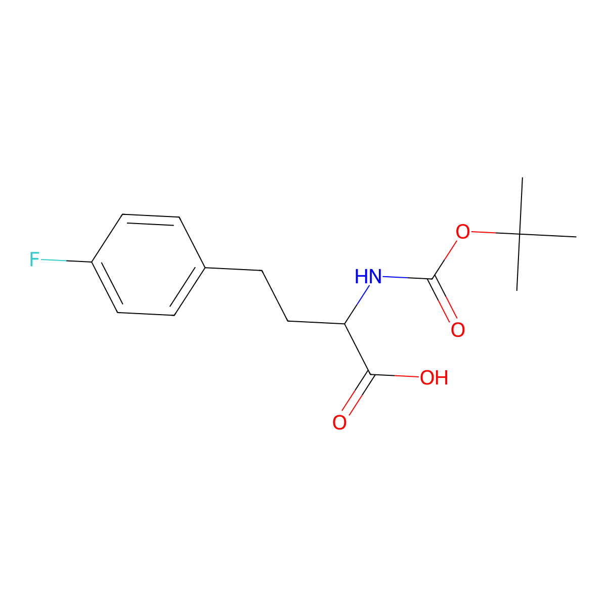 N-Boc-4-fluoro-(R)-homophenylalanine molecular structure, CAS 1217624-82-2