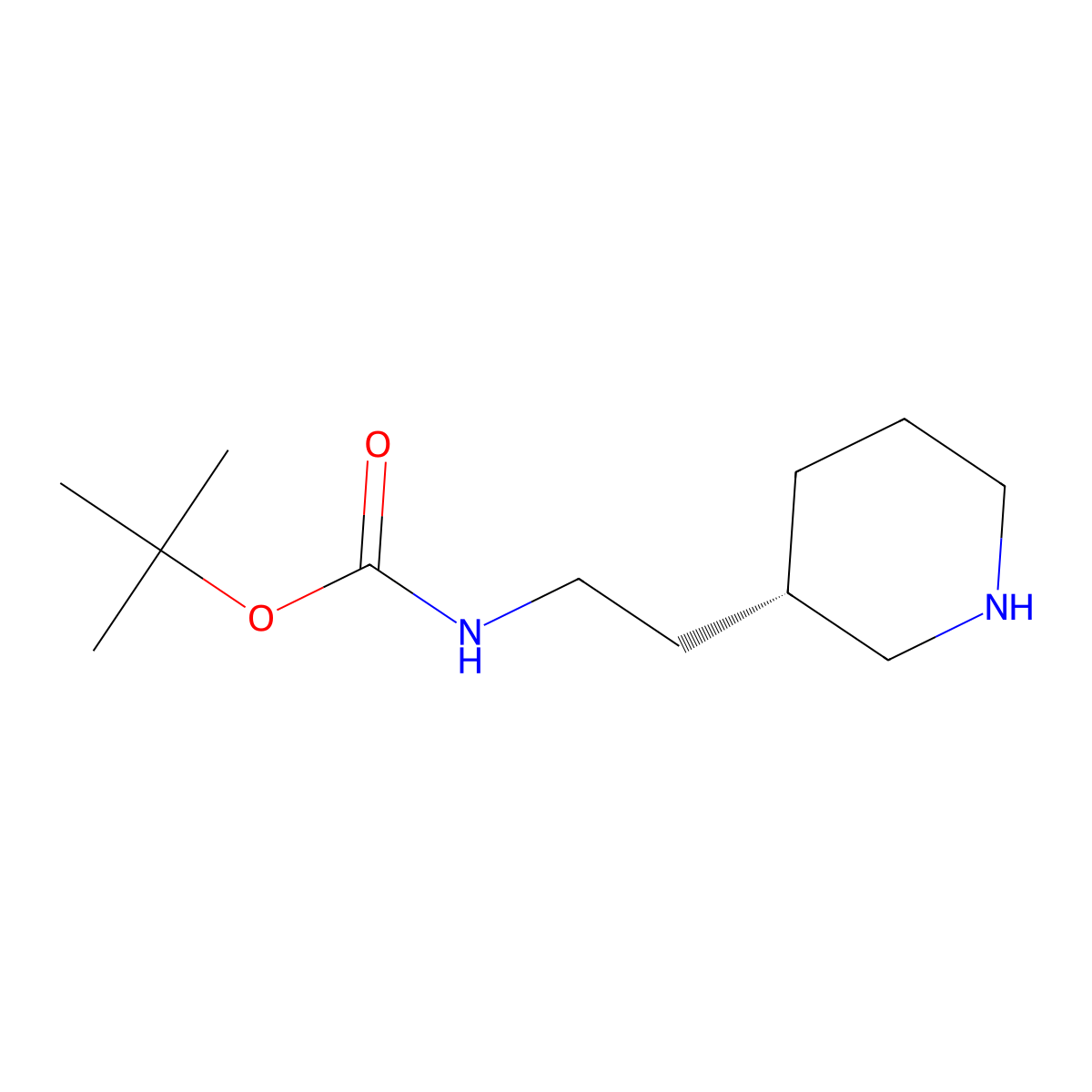 tert-butyl (S)-(2-(piperidin-3-yl)ethyl)carbamate molecular structure, CAS 1217625-83-6