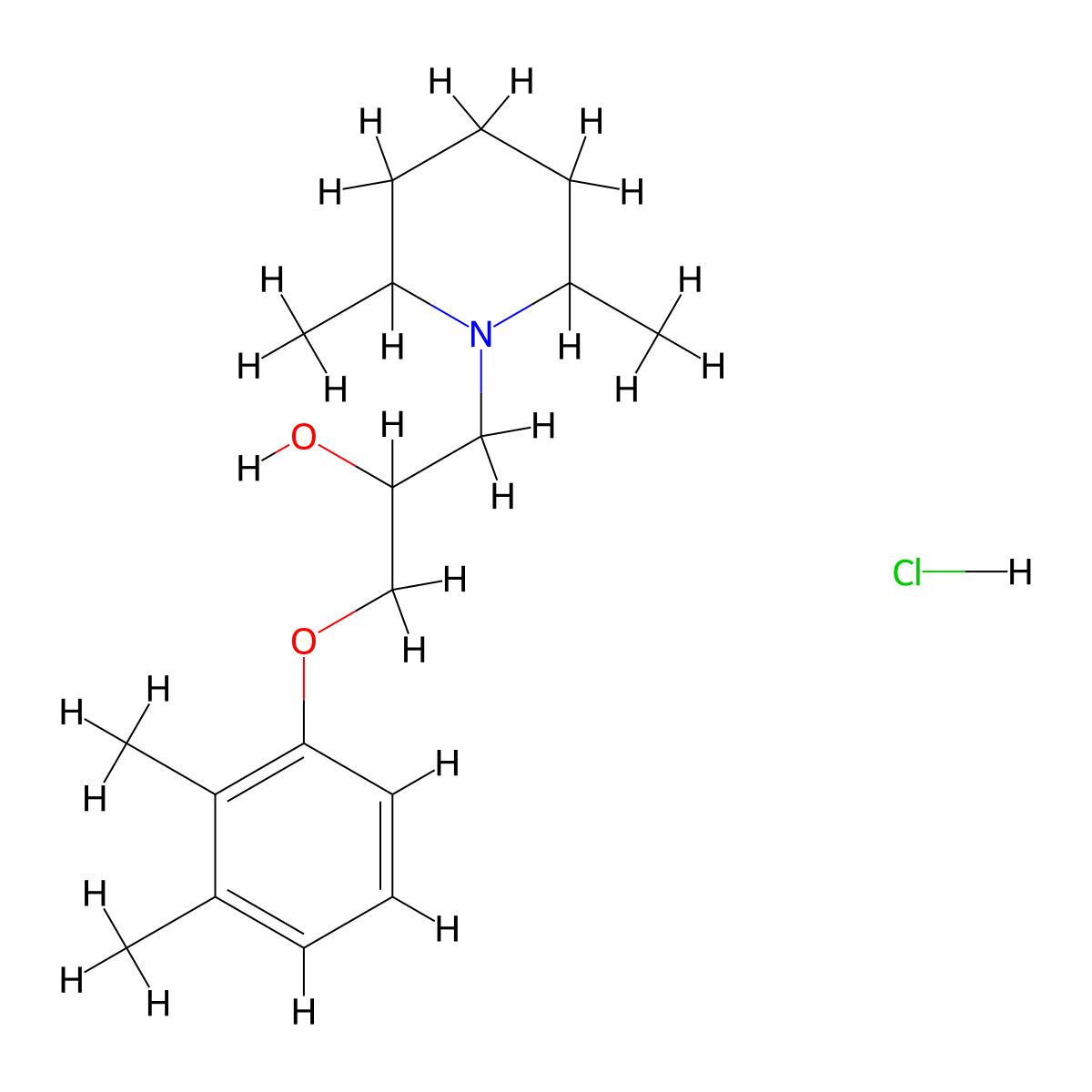 1-(2,3-Dimethylphenoxy)-3-(2,6-dimethylpiperidin-1-yl)propan-2-ol hydrochloride molecular structure, CAS 1217630-90-4