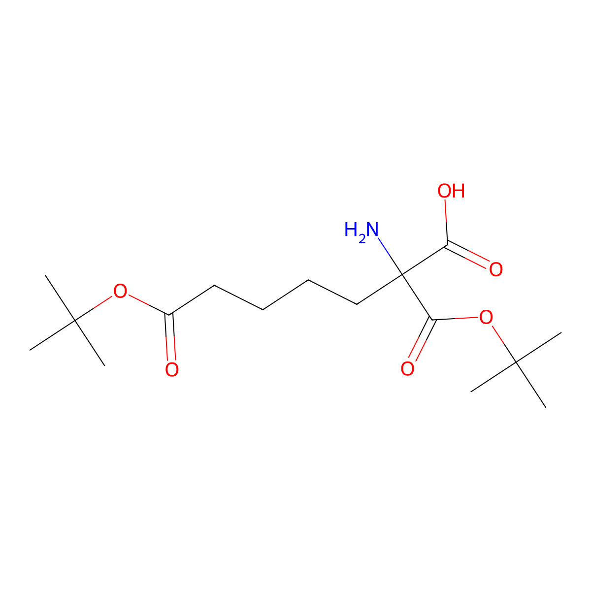 (S)-2-Amino-7-tert-butoxy-2-(tert-butoxycarbonyl)-7-oxoheptanoic acid molecular structure, CAS 1217633-00-5