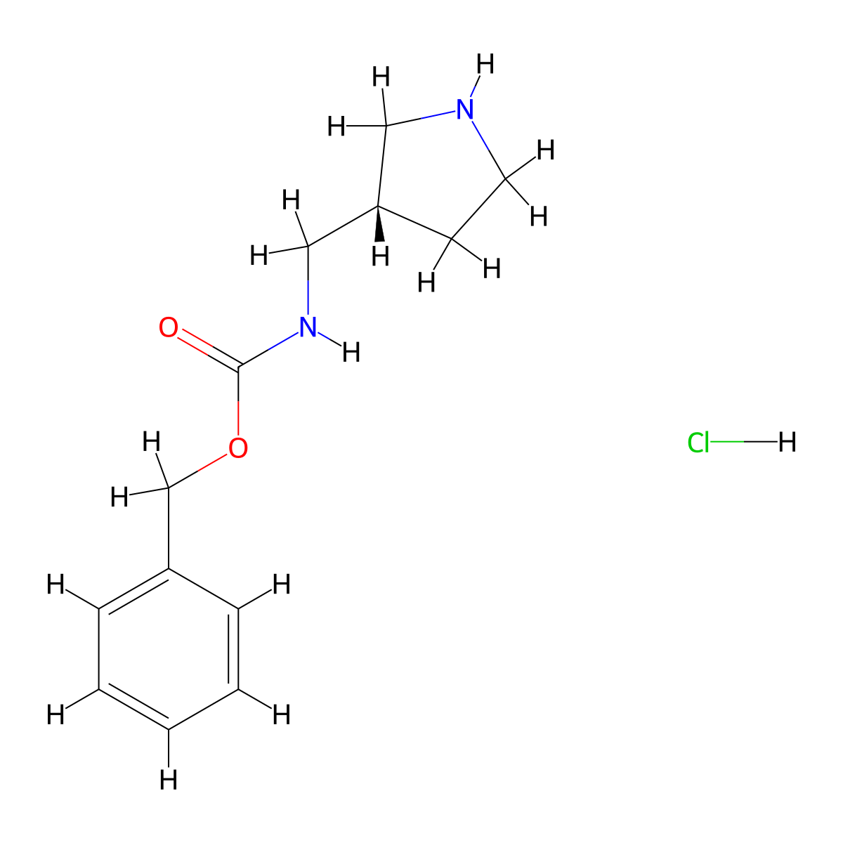 (S)-Benzyl (pyrrolidin-3-ylmethyl)carbamate hydrochloride molecular structure, CAS 1217634-53-1