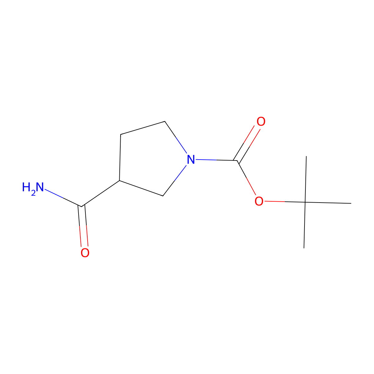 tert-butyl (3R)-3-carbamoylpyrrolidine-1-carboxylate molecular structure, CAS 1217634-97-3