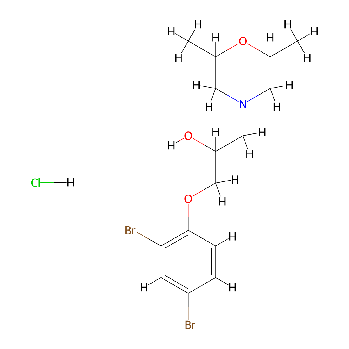 1-(2,4-Dibromophenoxy)-3-(2,6-dimethylmorpholino)propan-2-ol hydrochloride molecular structure, CAS 1217639-59-2