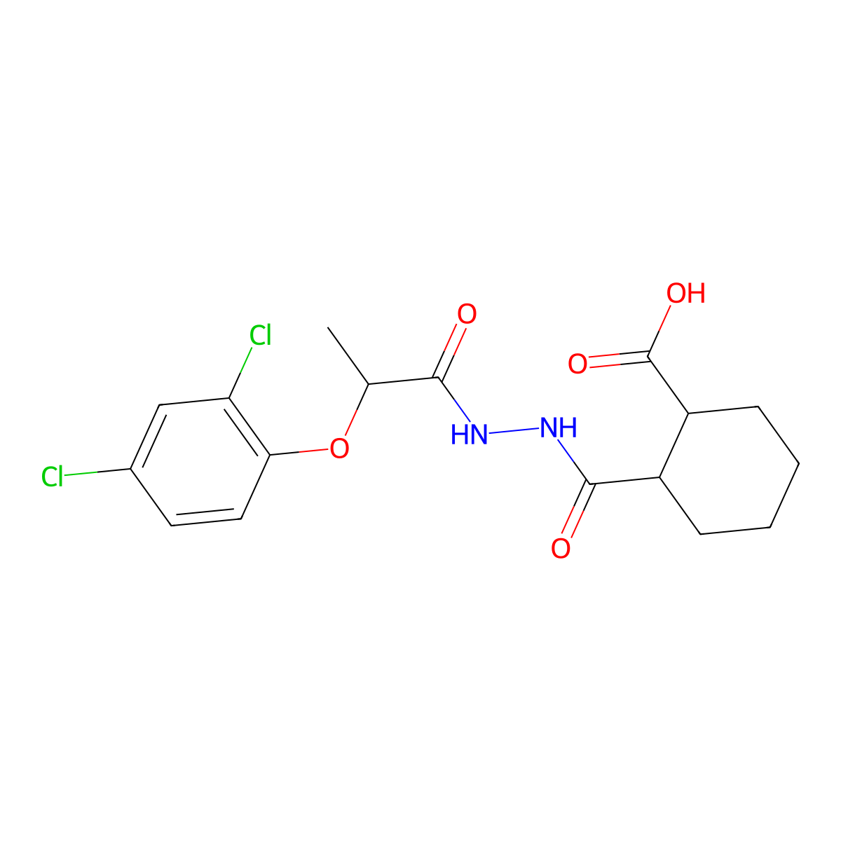 2-[[2-(2,4-Dichlorophenoxy)propanoylamino]carbamoyl]cyclohexane-1-carboxylic acid molecular structure, CAS 1217641-97-8
