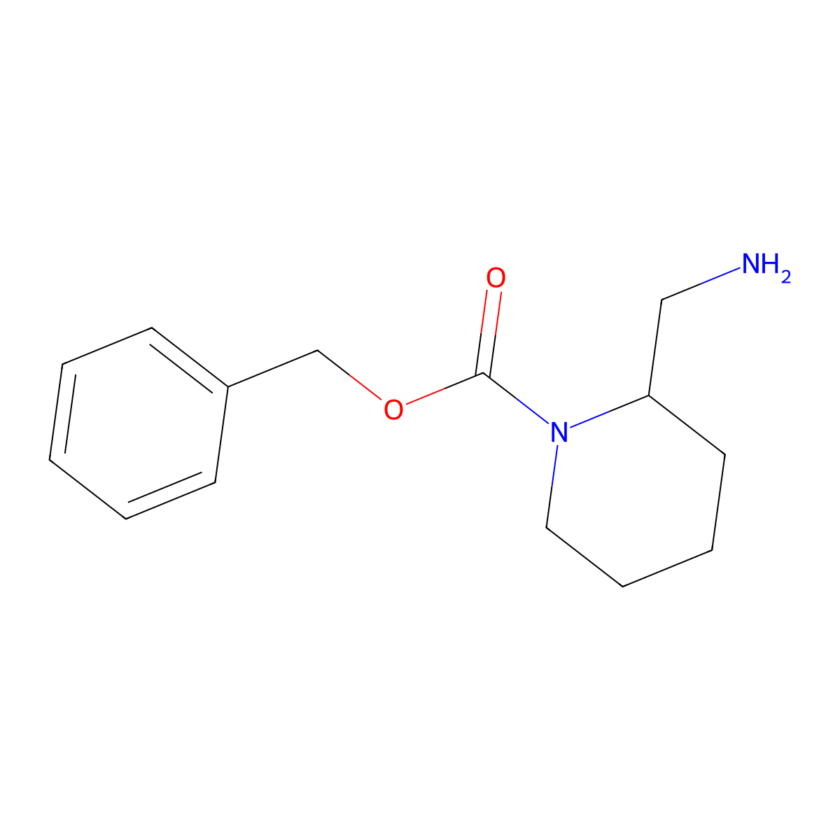 (R)-2-Aminomethyl-1-N-Cbz-piperidine molecular structure, CAS 1217642-55-1