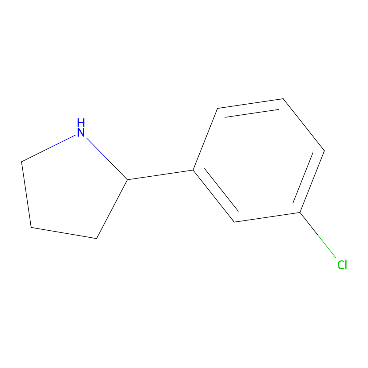 (S)-2-(3-Chlorophenyl)pyrrolidine molecular structure, CAS 1217643-09-8