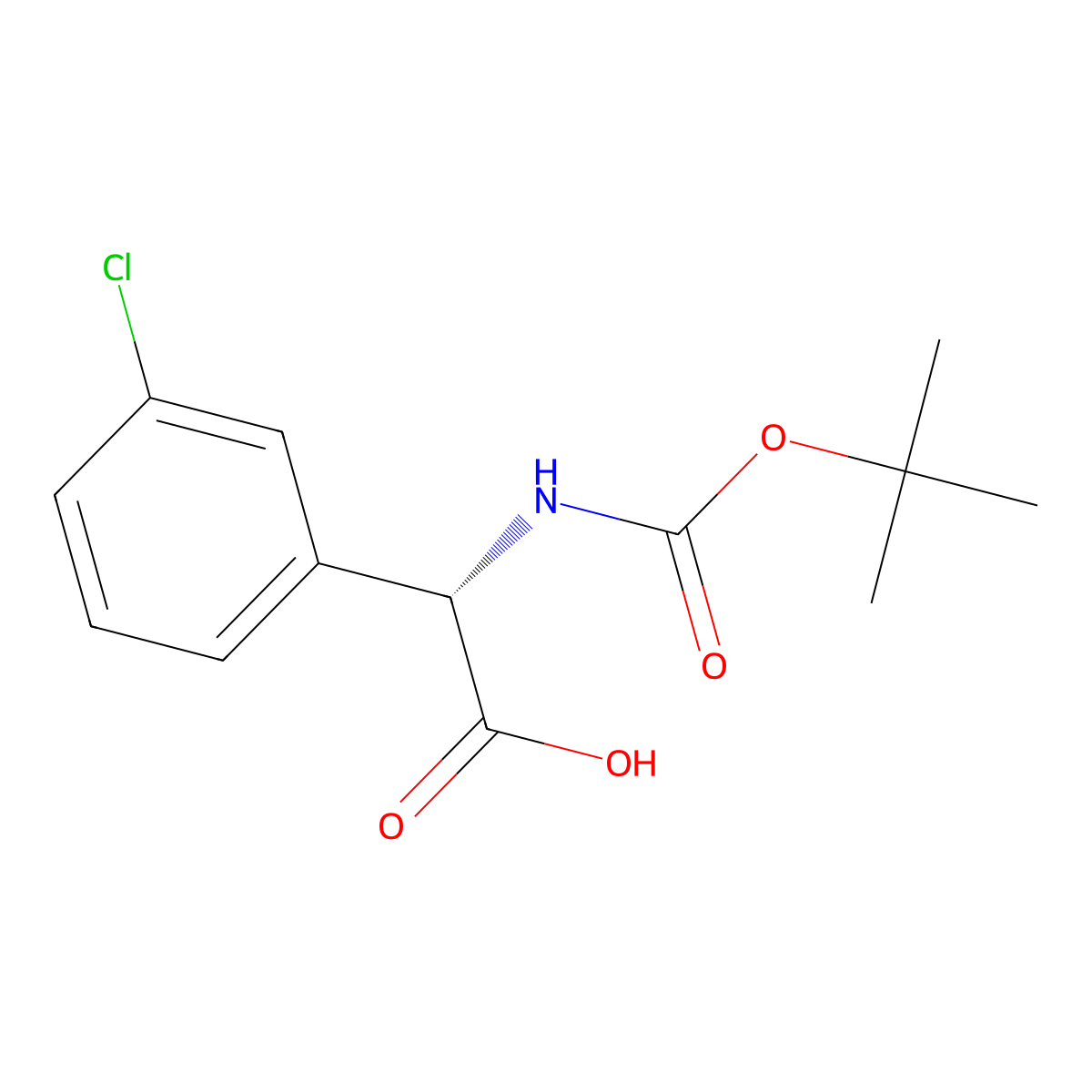N-Boc-2-(3'-Chlorophenyl)-L-glycine molecular structure, CAS 1217643-80-5