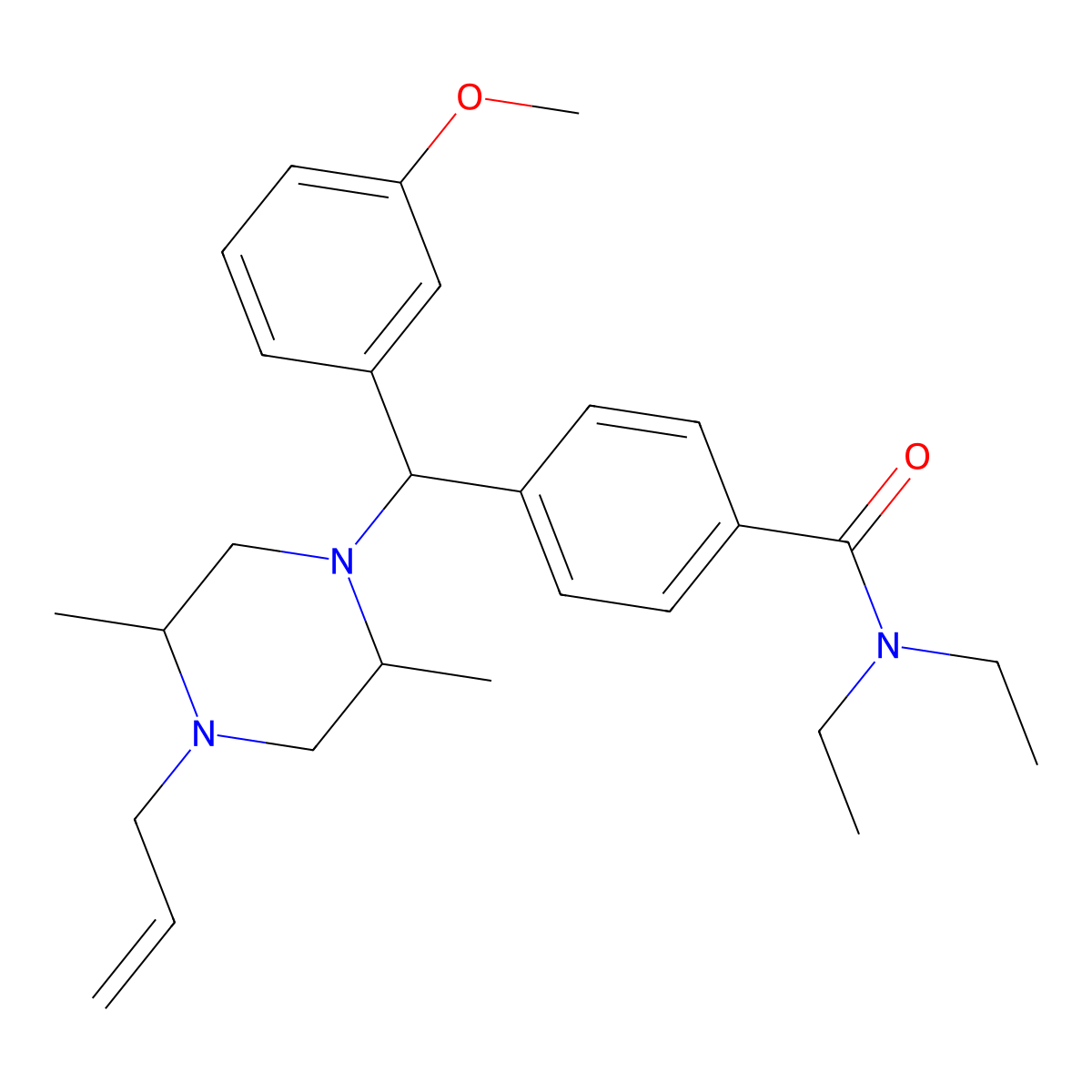 4-[(2,5-dimethyl-4-prop-2-enylpiperazin-1-yl)-(3-methoxyphenyl)methyl]-N,N-diethylbenzamide molecular structure, CAS 1217643-87-2