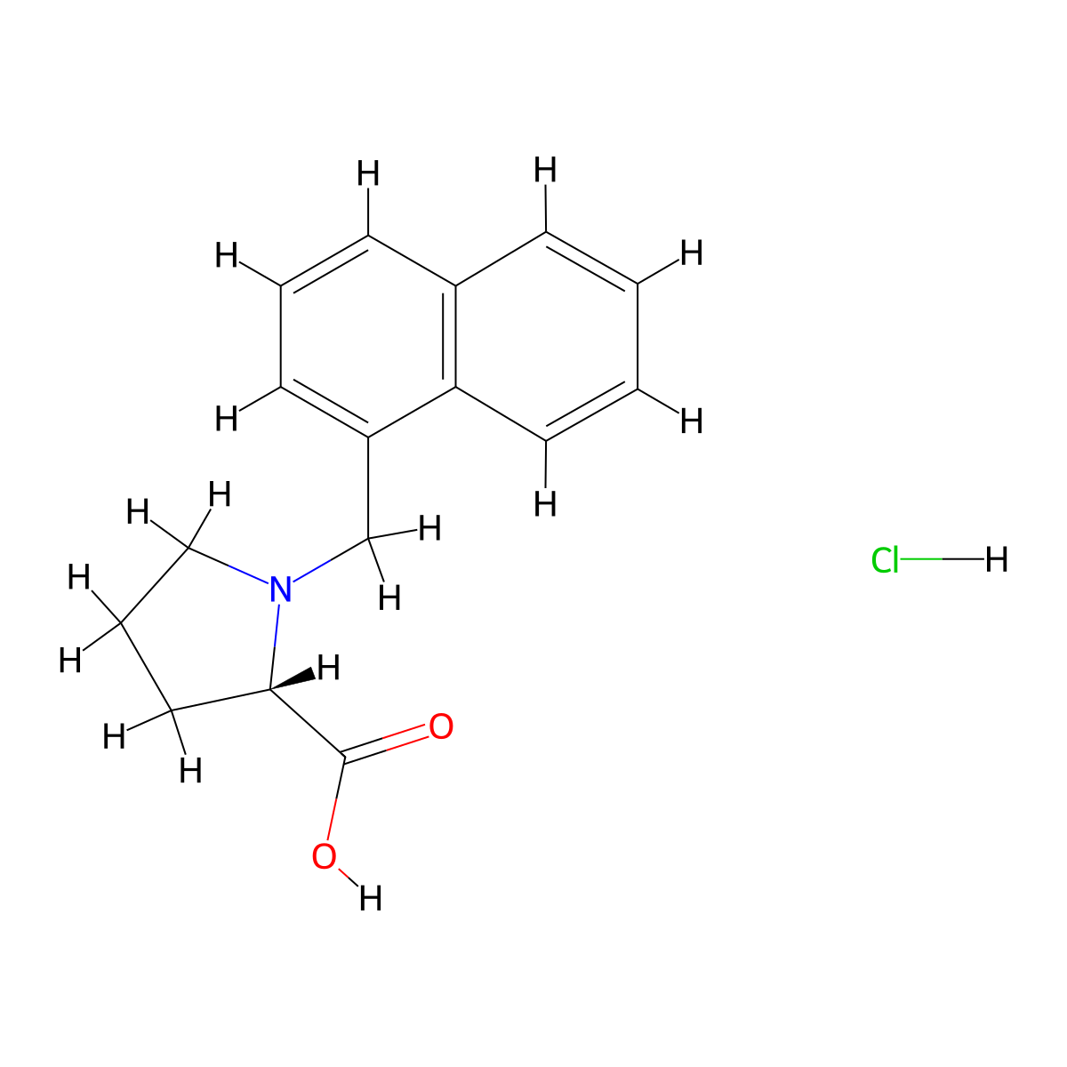 (S)-1-(Naphthalen-1-ylmethyl)pyrrolidine-2-carboxylic acid hydrochloride molecular structure, CAS 1217644-88-6