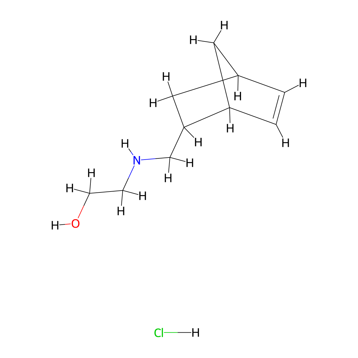 2-[(Bicyclo[2.2.1]hept-5-EN-2-ylmethyl)-amino]-ethanol hydrochloride molecular structure, CAS 1217645-89-0