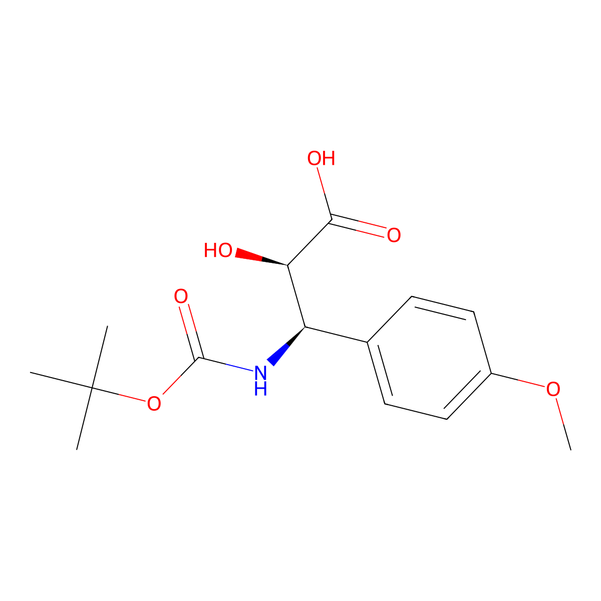 (2R,3R)-3-((tert-Butoxycarbonyl)amino)-2-hydroxy-3-(4-methoxyphenyl)propanoic acid molecular structure, CAS 1217648-00-4