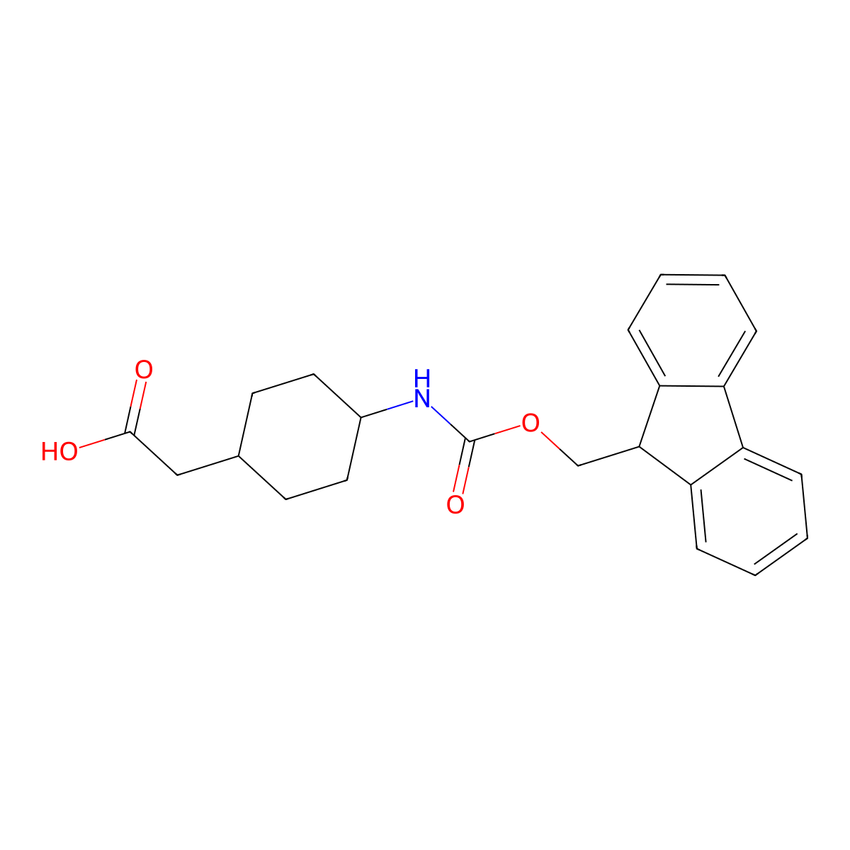 Fmoc-cis-4-aminocyclohexane acetic acid molecular structure, CAS 1217650-00-4