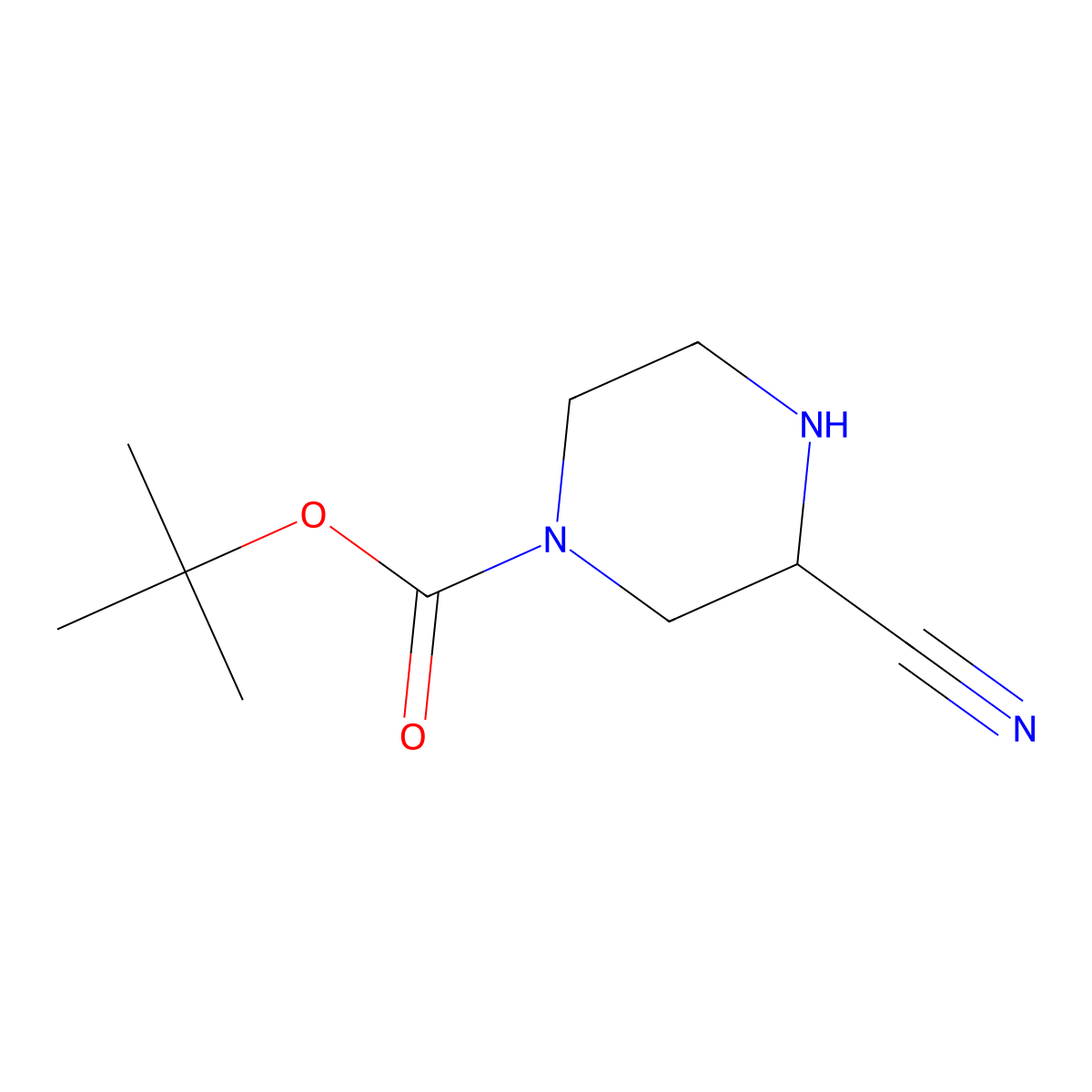 (S)-tert-Butyl 3-cyanopiperazine-1-carboxylate molecular structure, CAS 1217650-60-6